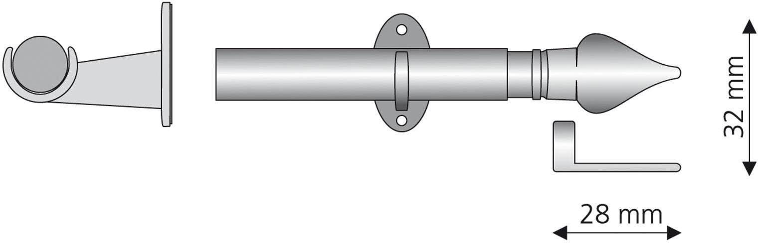 Liedeco Scheibenstange »Mailand«, 1 läufig-läufig, ausziehbar kaufen jetzt