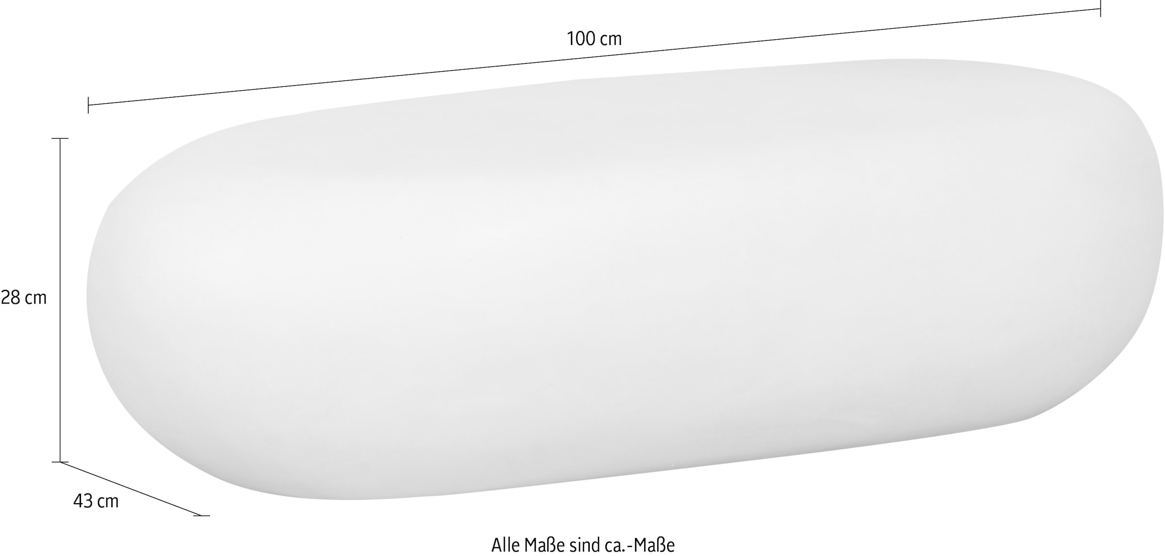 WOOOD Couchtisch »Pebble aus Fiberclay mit abgerundeter organischer Form« Glasfaser-Ton-Verbund, Tragkraft 90 kg, ausschliesslich Innenbereich