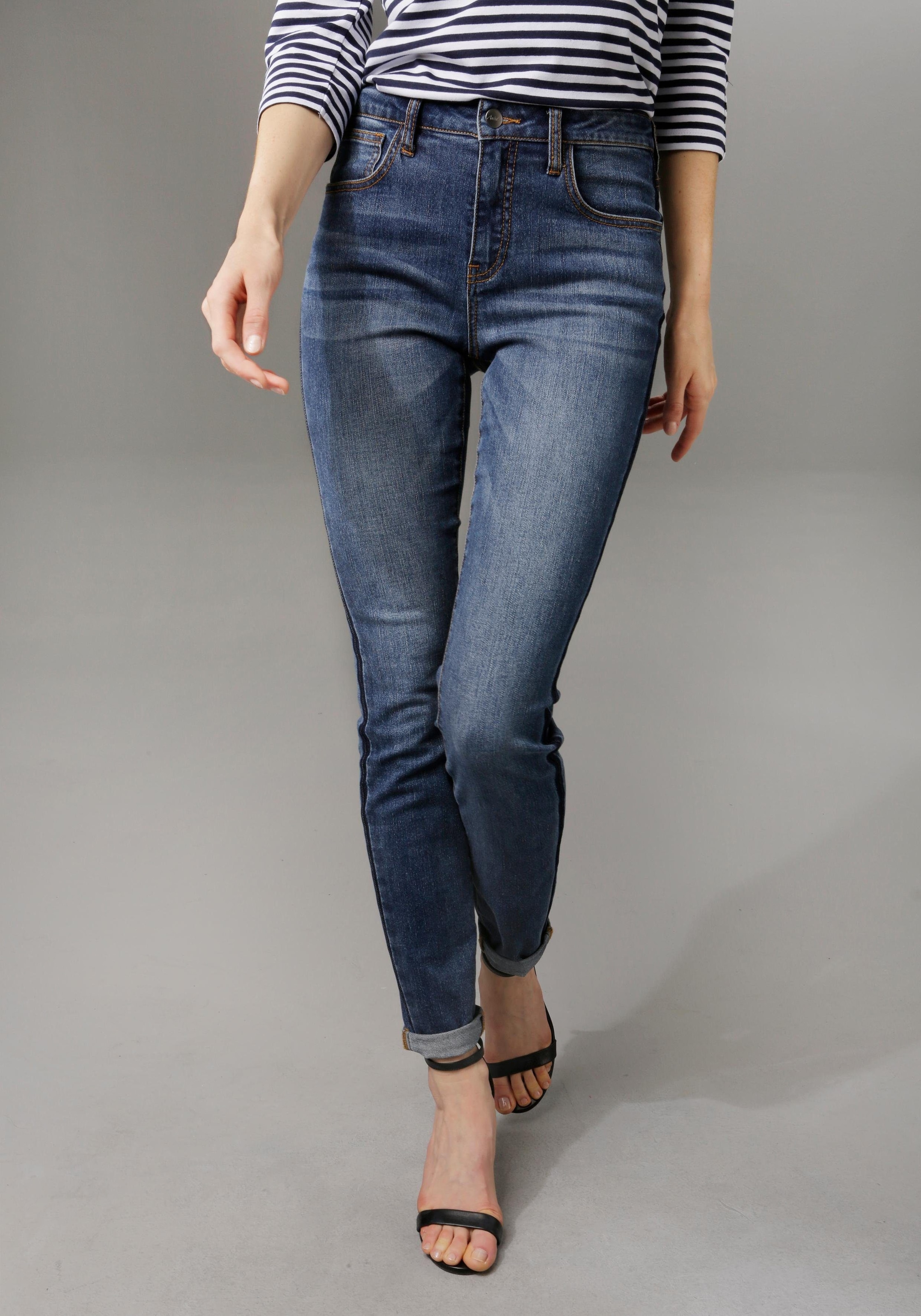 CASUAL Skinny-fit-Jeans, Aniston waist versandkostenfrei ♕ regular kaufen