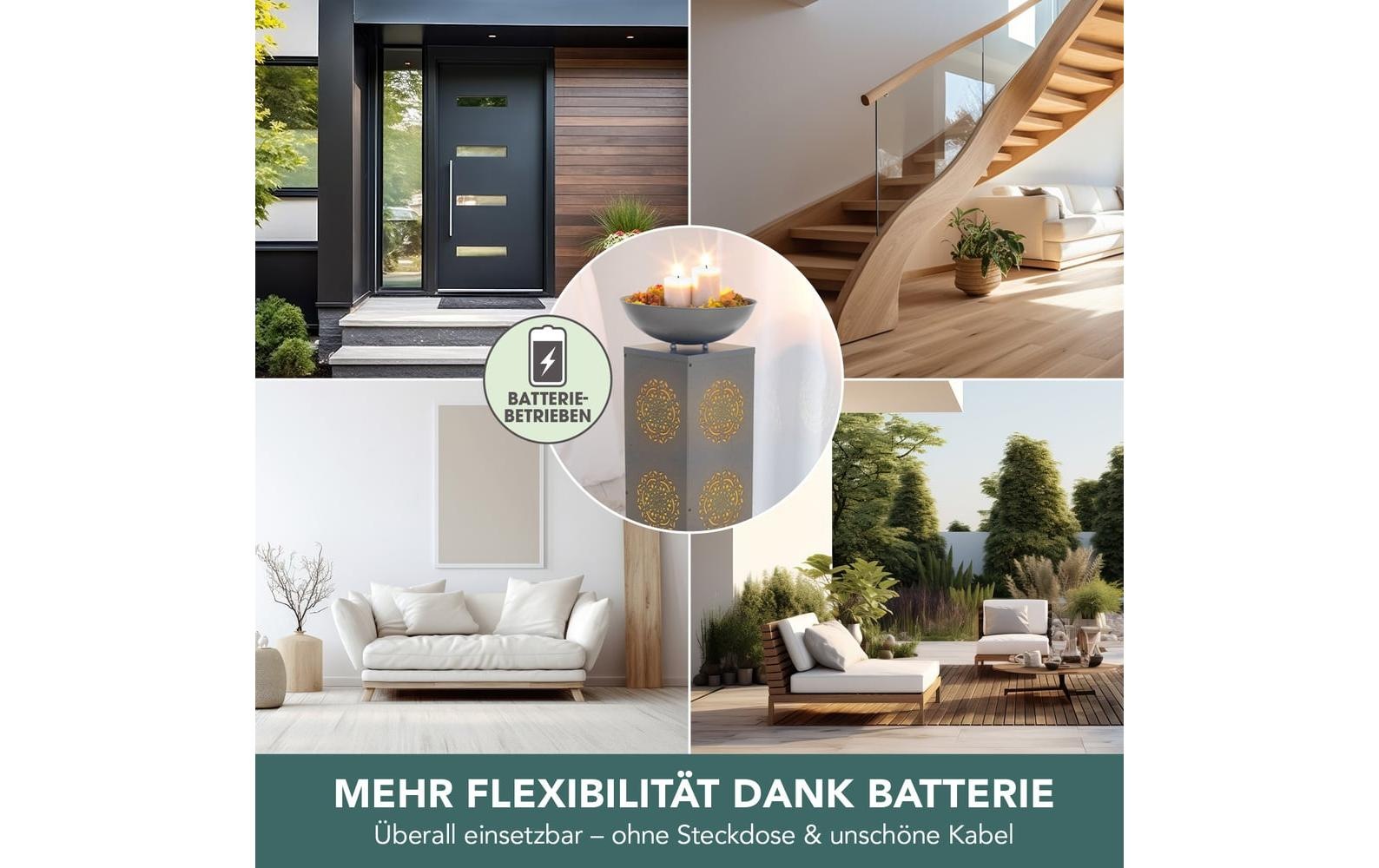EASYmaxx Dekosäule »Mandala, Aufbauset« Dekosäule in Beton-Optik mit Pflanzschale