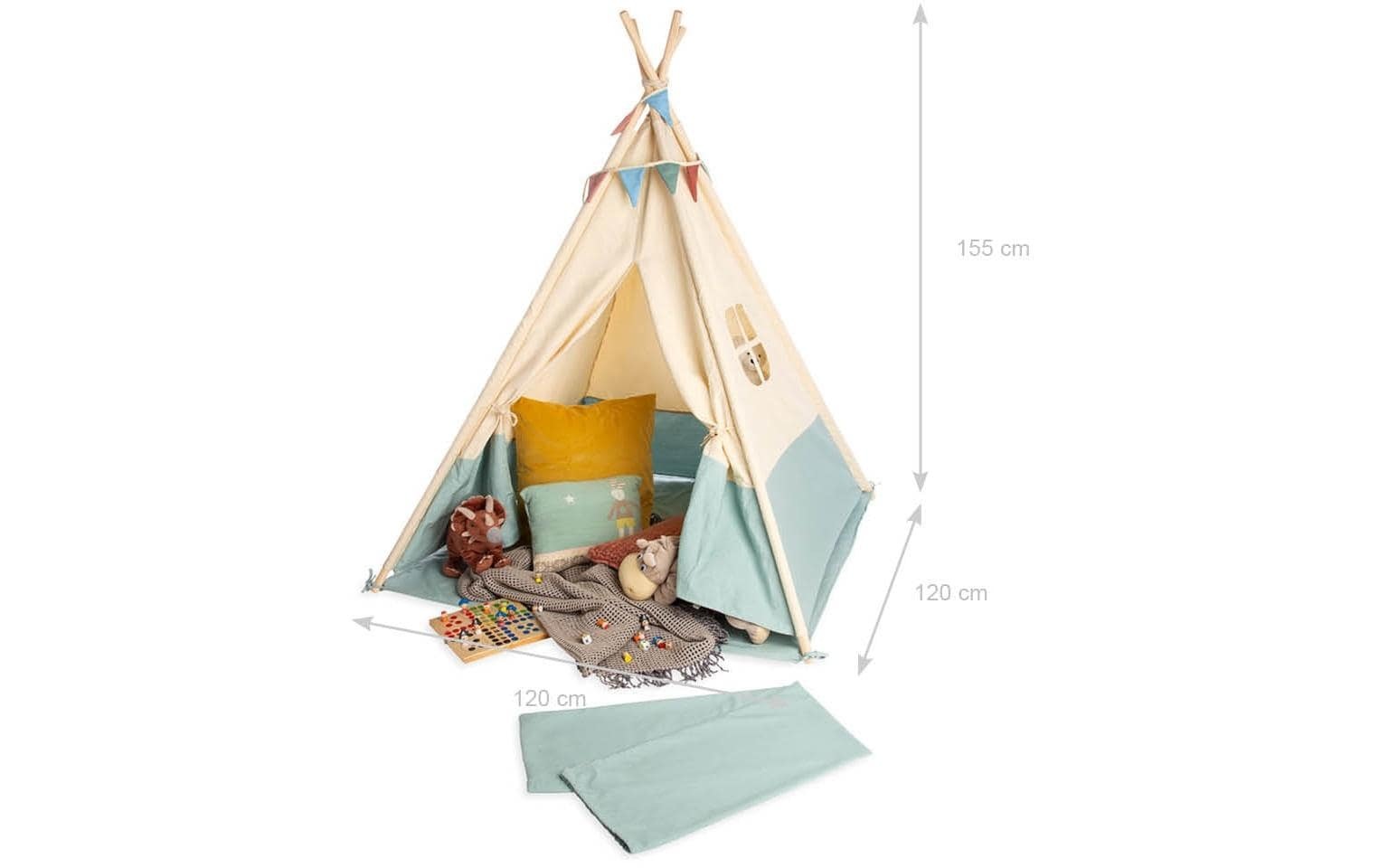 Pinolino Spielzelt "Tipi Yuma" mit Zeltstangen aus Holz