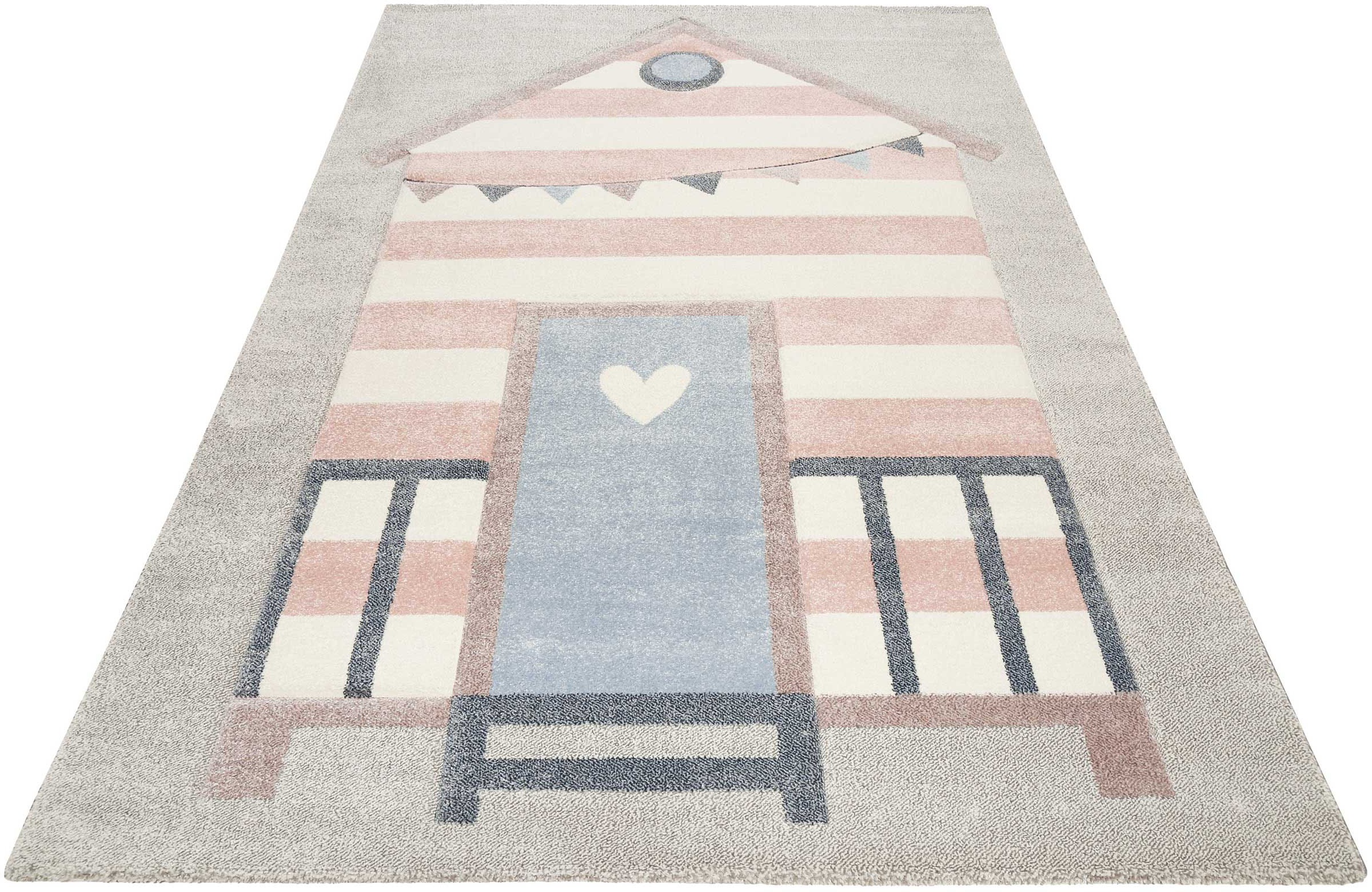 Image of Esprit Kinderteppich »Sea Castle ESP-21072«, rechteckig, 13 mm Höhe, Kurzflor, maritimes Dessin, Strandschloss bei Ackermann Versand Schweiz