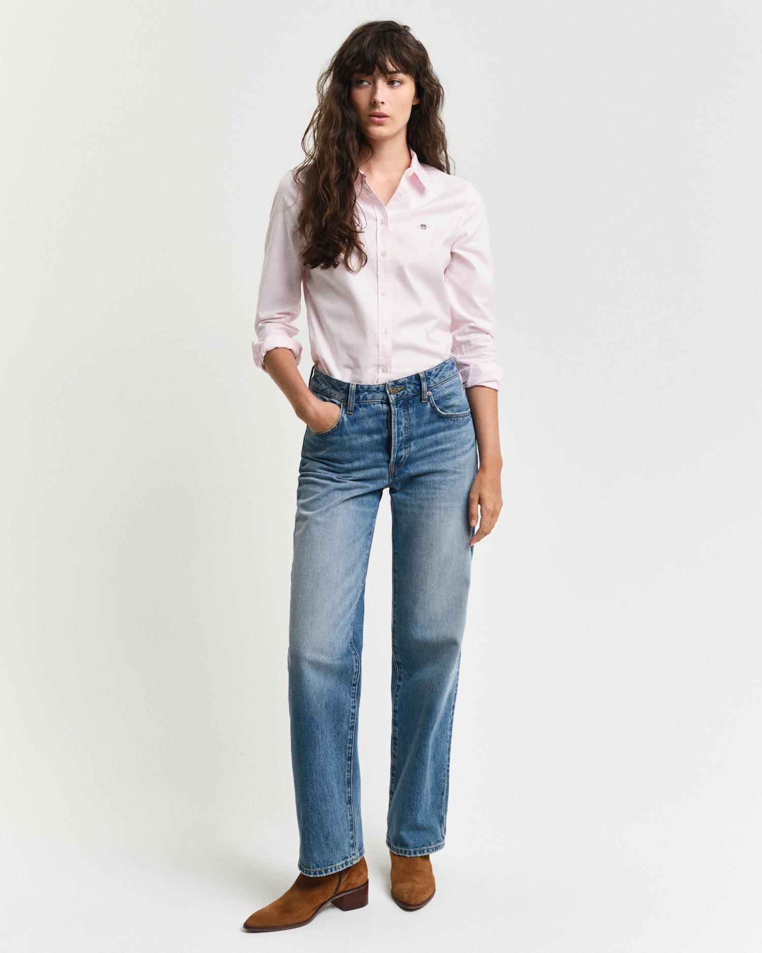 Gant Langarmbluse »New Slim Stretch Oxford Blouse«, für bequemen Sitz u. Bewegungsfreiheit, New Slim Stretch, bügelfrei