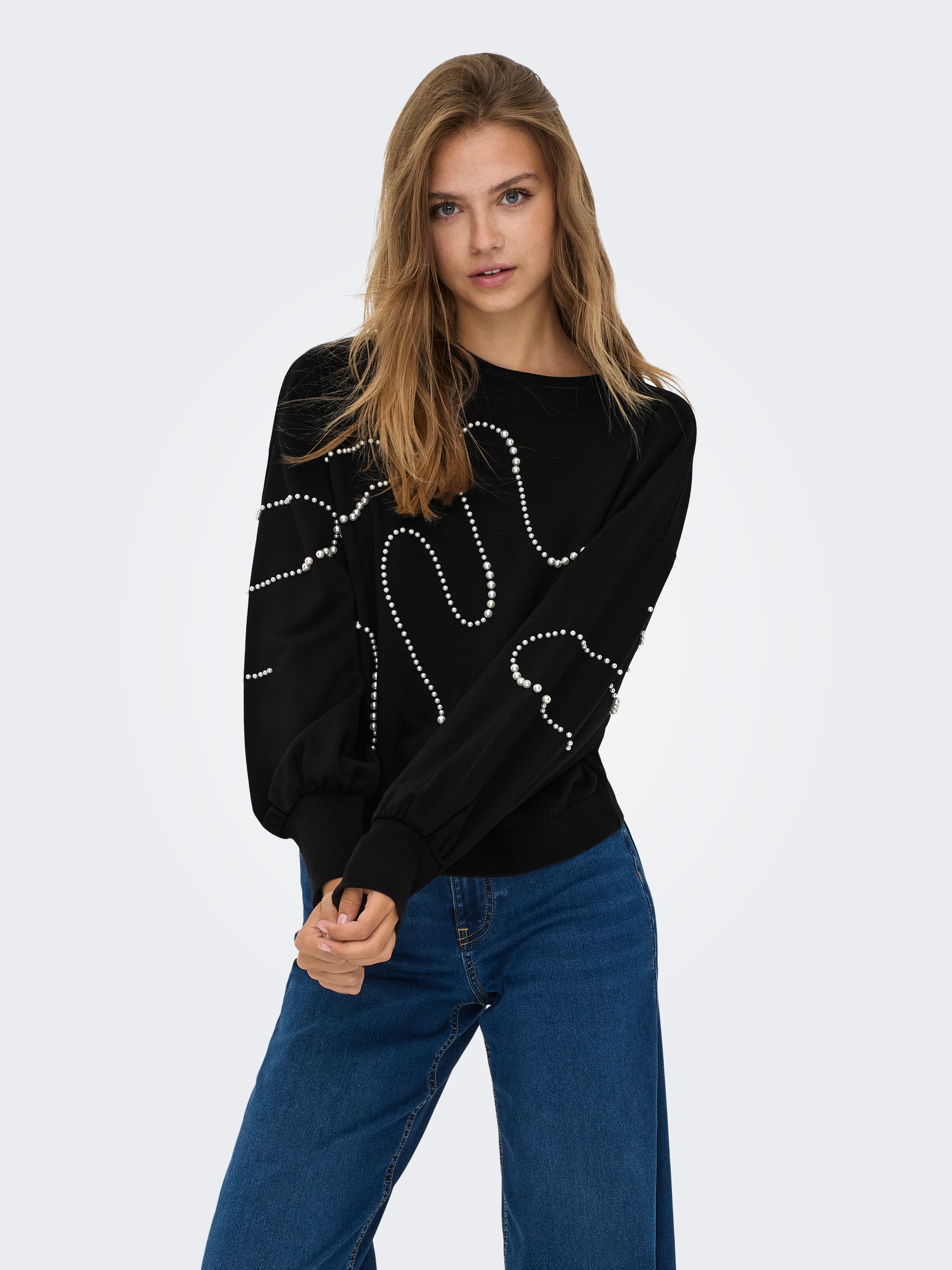 Image of ONLY Sweatshirt "ONLBROOK L/S PEARL DETAIL CS SWT"