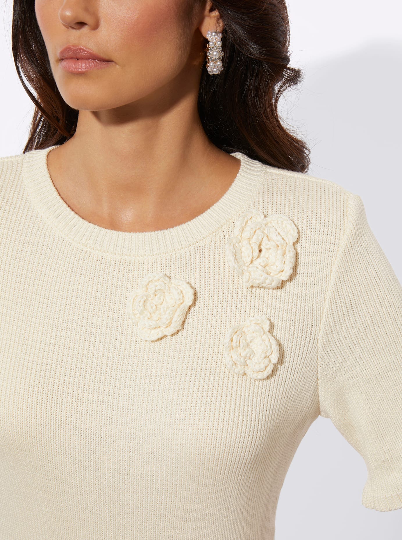 creation L Kurzarmpullover »Lyocell-Viskose-Pullover«