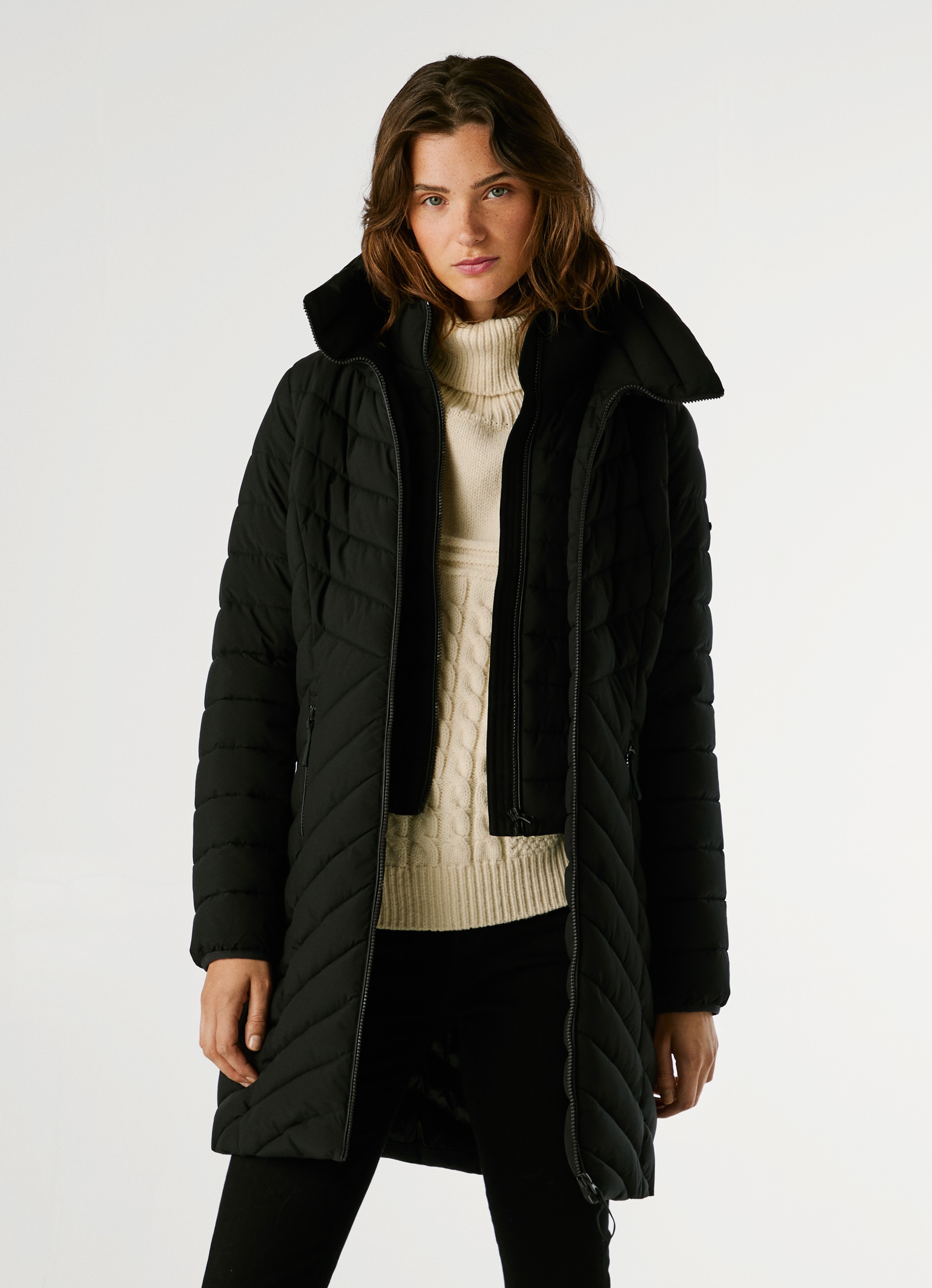 Image of Pepe Jeans Steppmantel "SANN LONG" wasserabweisend, mit Innenverschluss