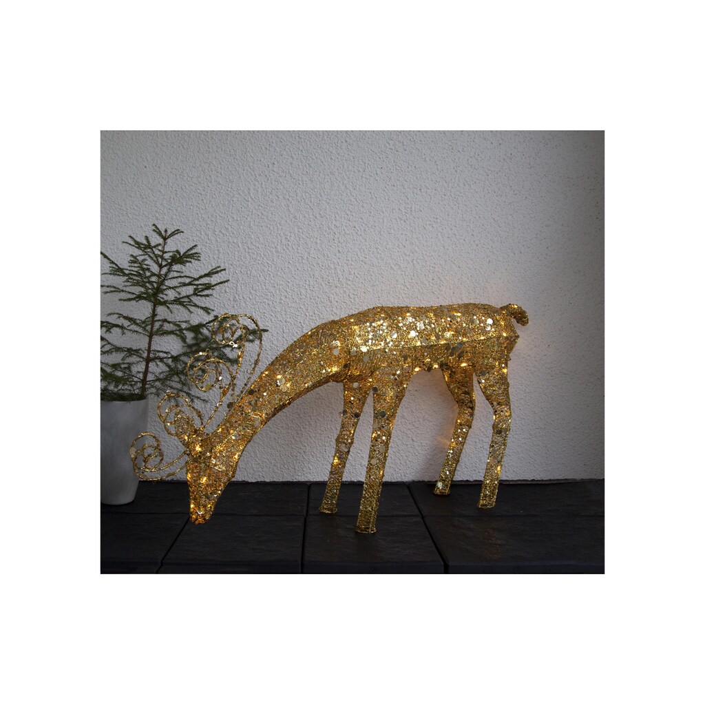 STAR Dekolicht »Sequin 55 cm Rentier Goldfarben, grasend«