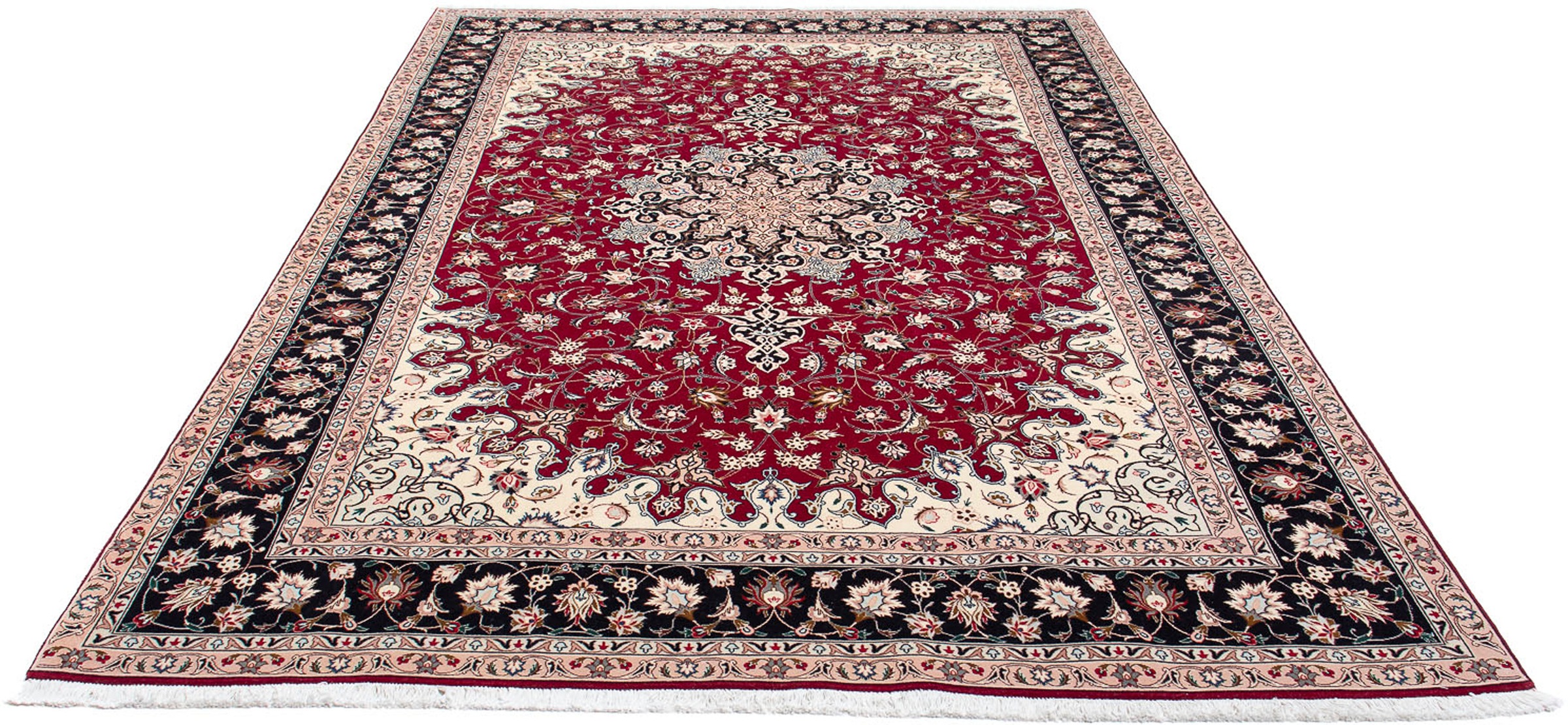 Image of morgenland Orientteppich »Perser - Täbriz - Royal - 319 x 204 cm - dunkelrot«, rechteckig, 7 mm Höhe, Wohnzimmer, Handgeknüpft, Einzelstück mit Zertifikat bei Ackermann Versand Schweiz