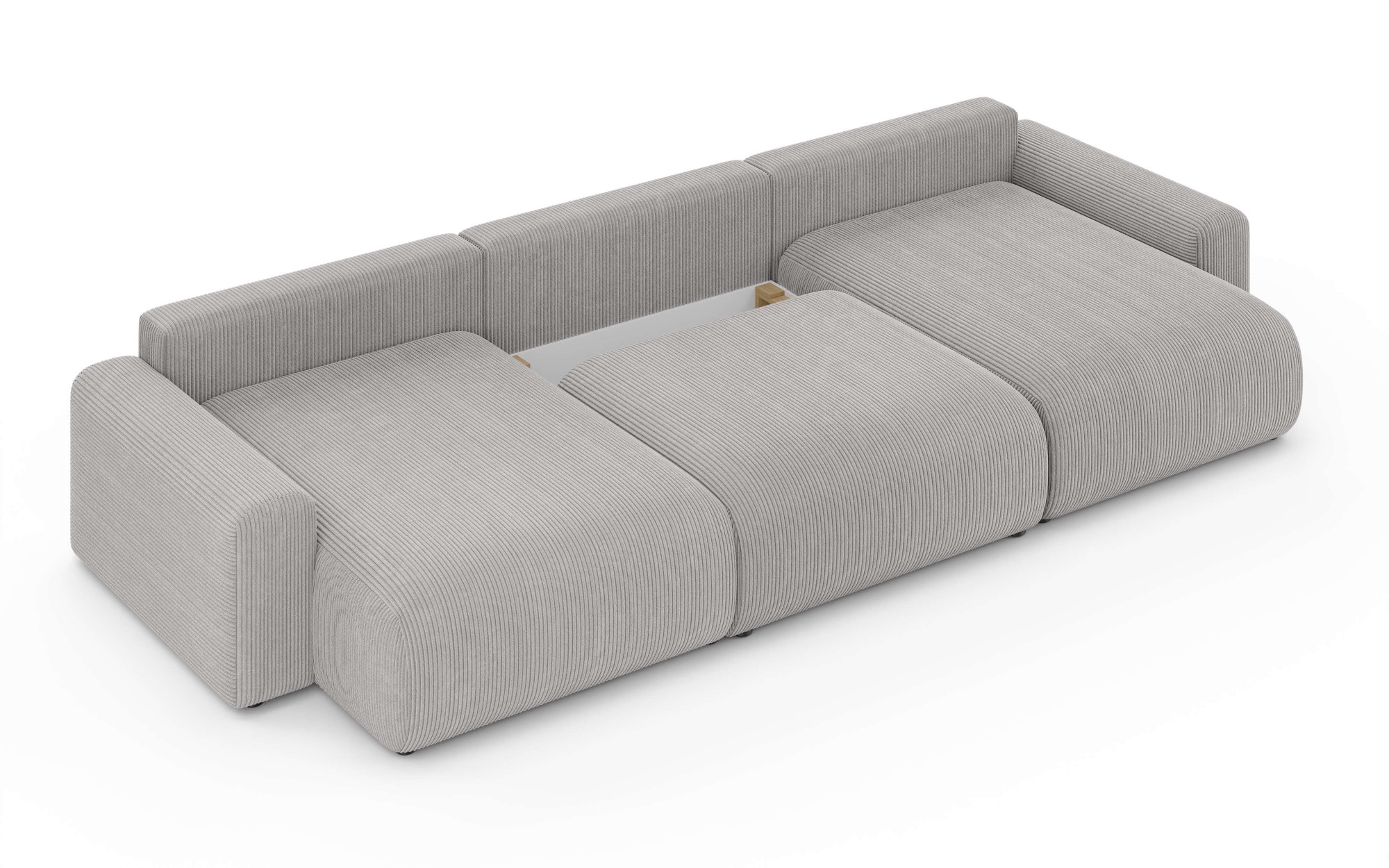 Home affaire Wohnlandschaft »LAKESIDE mit Bettfunktion und Bettkasten, Masse B/T/H: 332,5/142/84 cm«, U‑Form mit vielen Kissen und Wellenunterfederung