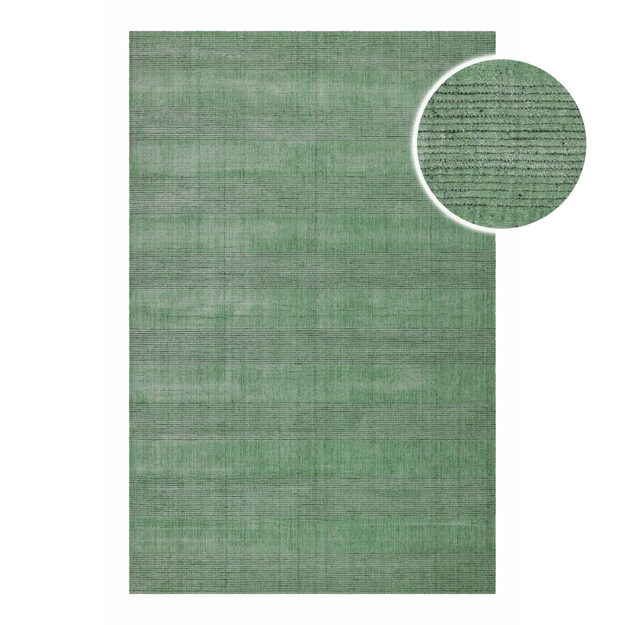 Image of Wecon home Teppich "Seattle" rechteckig 11 mm Höhe Kurzflorteppich, handgewebt, TENCEL & Schurwolle, Streifen, Wohnzimmer