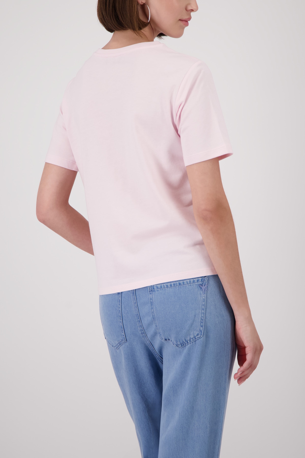 Monari Shirt à col rond »Shirt Schmuckschrift« avec petits strass