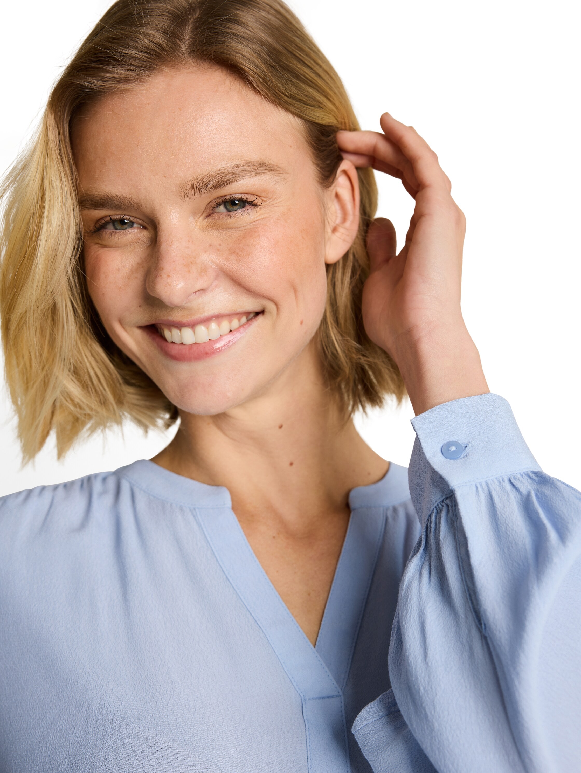 TOM TAILOR Blouse à manches longues »Regular« Blouse d'été style tunique - viscose