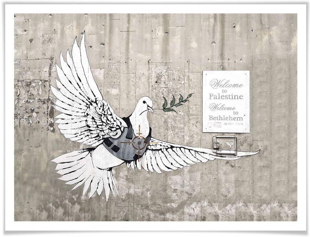 Image of Wall-Art Poster »Banksy Die Friedenstaube Graffiti«, Graffiti, (1 St.), Poster, Wandbild, Bild, Wandposter bei Ackermann Versand Schweiz