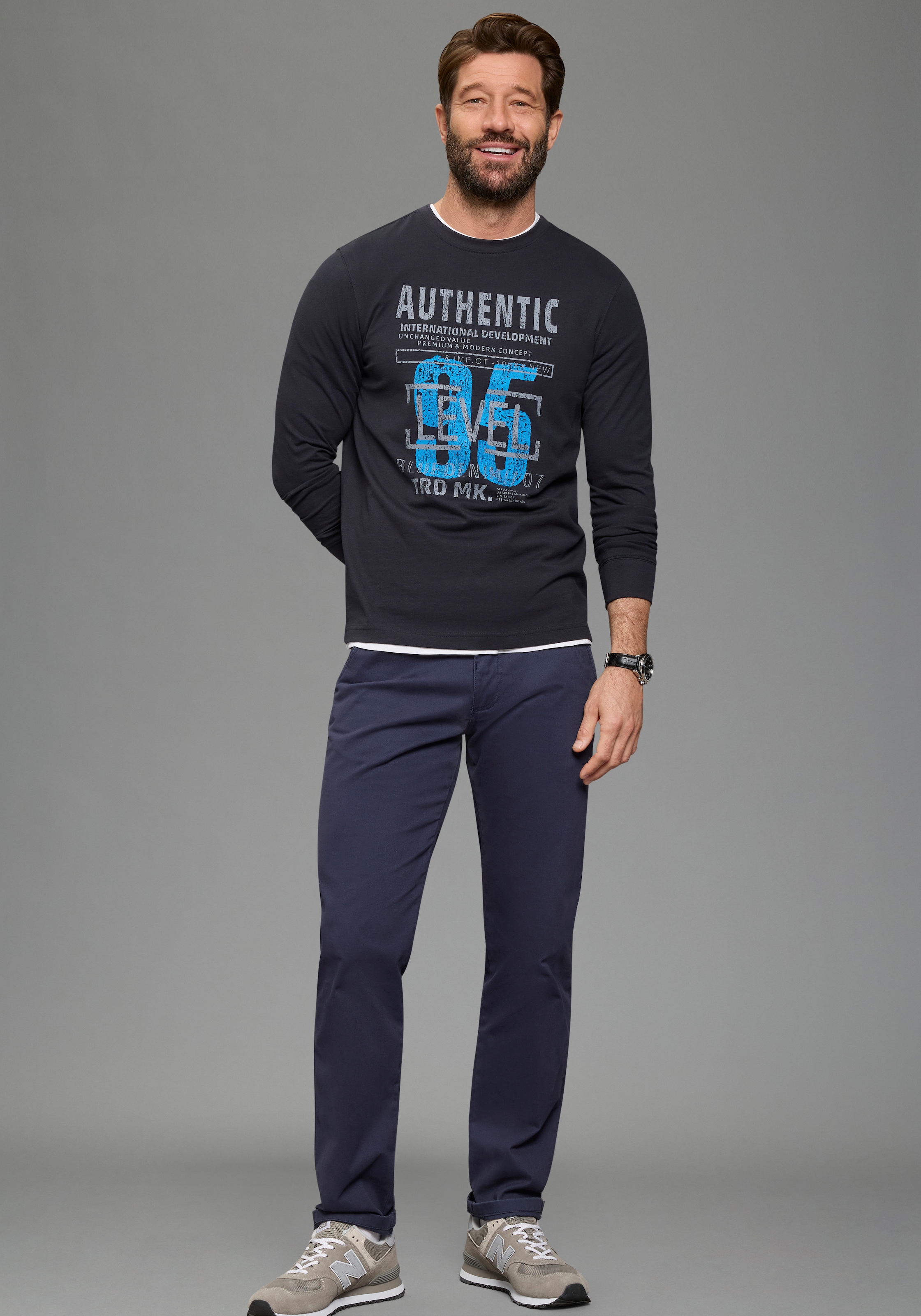 Man's World Langarmshirt »neue Farbe!« Langarm,  bedruckt,  aus Baumwolle und Viskose,  mit Rippbündchen