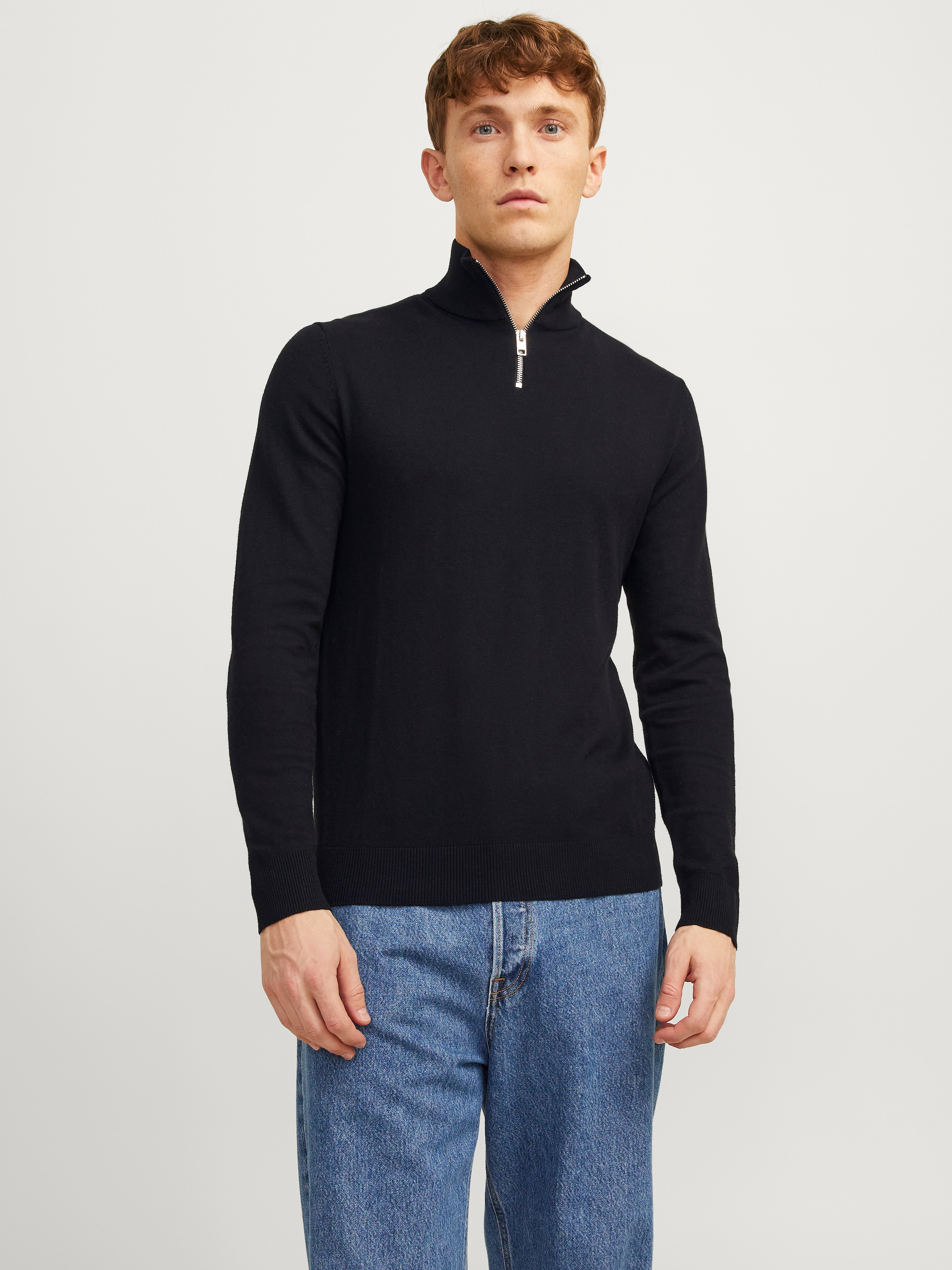 Jack & Jones Strickpullover »EMIL KNIT HALF ZIP« mit kurzem Reissverschluss im Troyer-Look