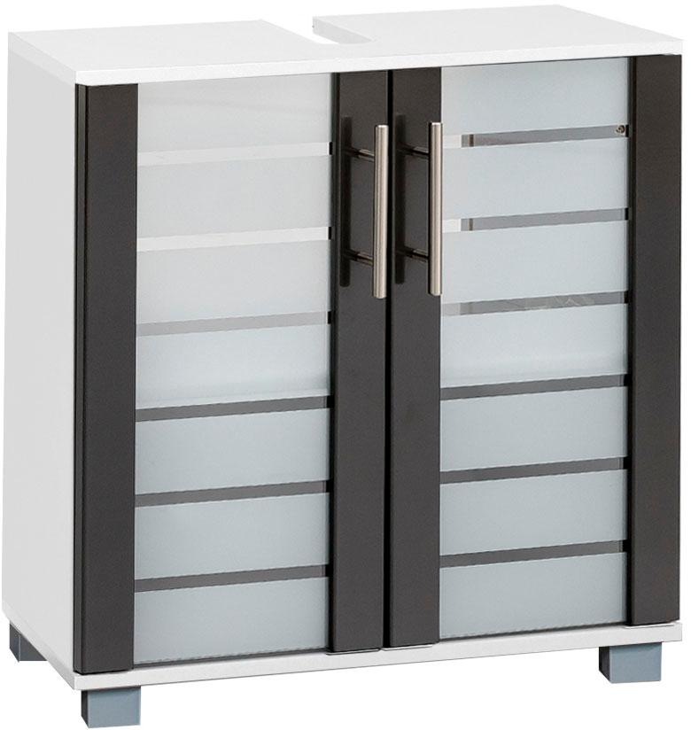 Image of Schildmeyer Waschbeckenunterschrank »Nikosia«, Höhe 64 cm, mit Glastüren, hochwertige MDF-Fronten, Metallgriffe bei Ackermann Versand Schweiz