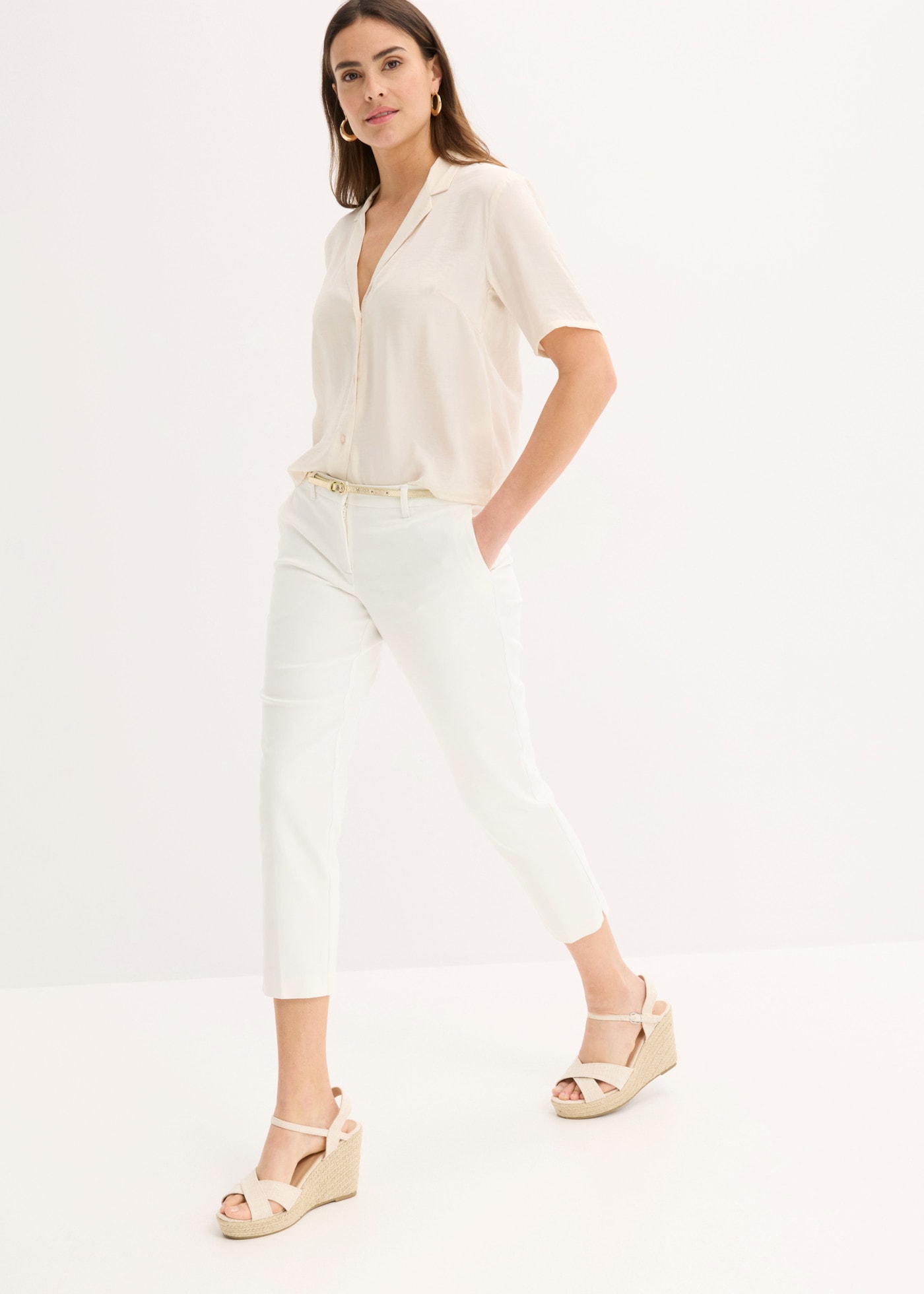 bonprix Pantalon 7/8  longueur élégante 7/8, coupe féminine, coupe régulière