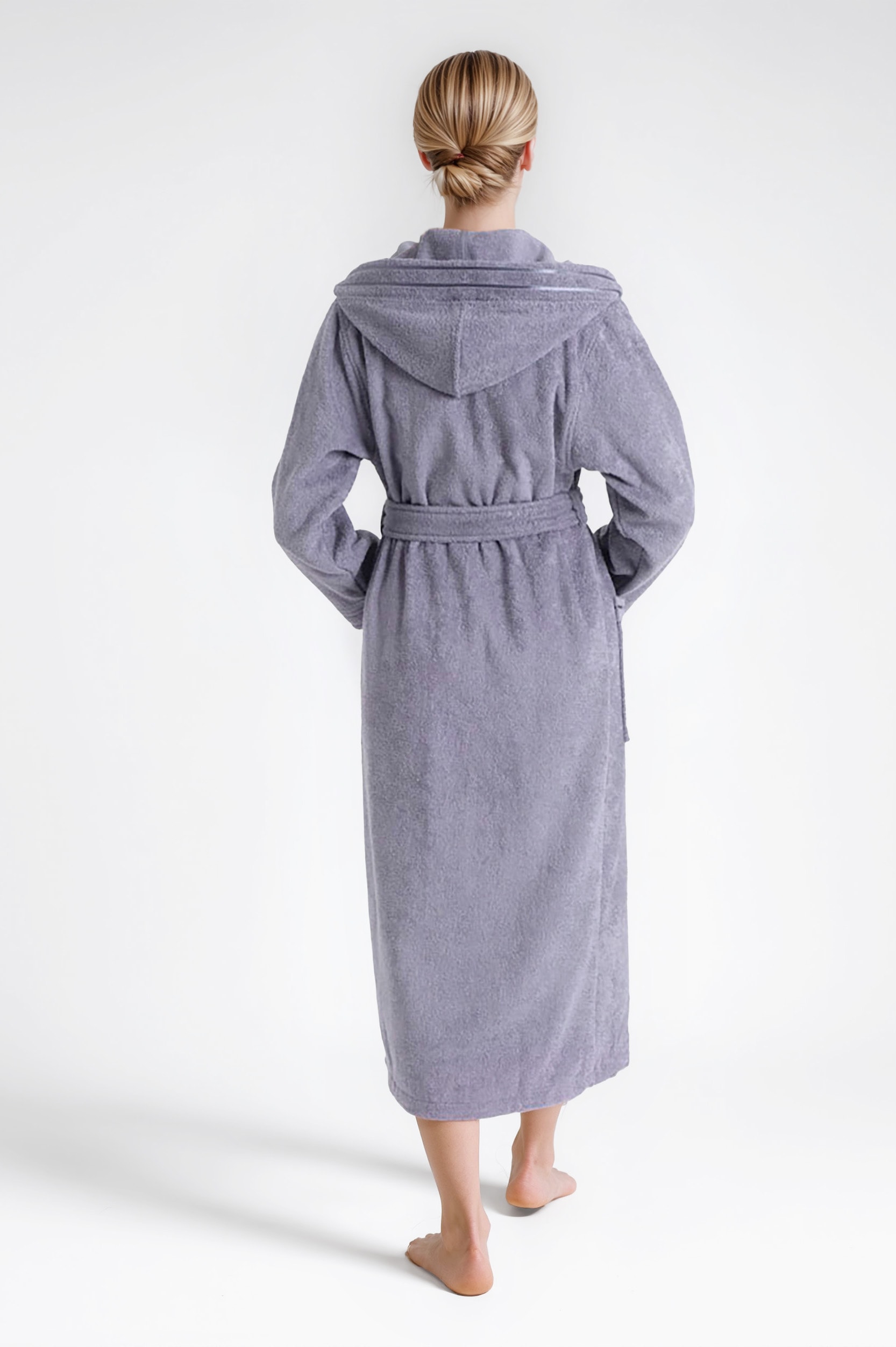 Bruno Banani Damenbademantel »Clement, ideal für Sauna & Spa, Hotelbademantel, Morgenmantel« 1 Stk. 100% Baumwolle, einfarbig, glänzende Streifen-Bordüre, Taschen, XS-3XL