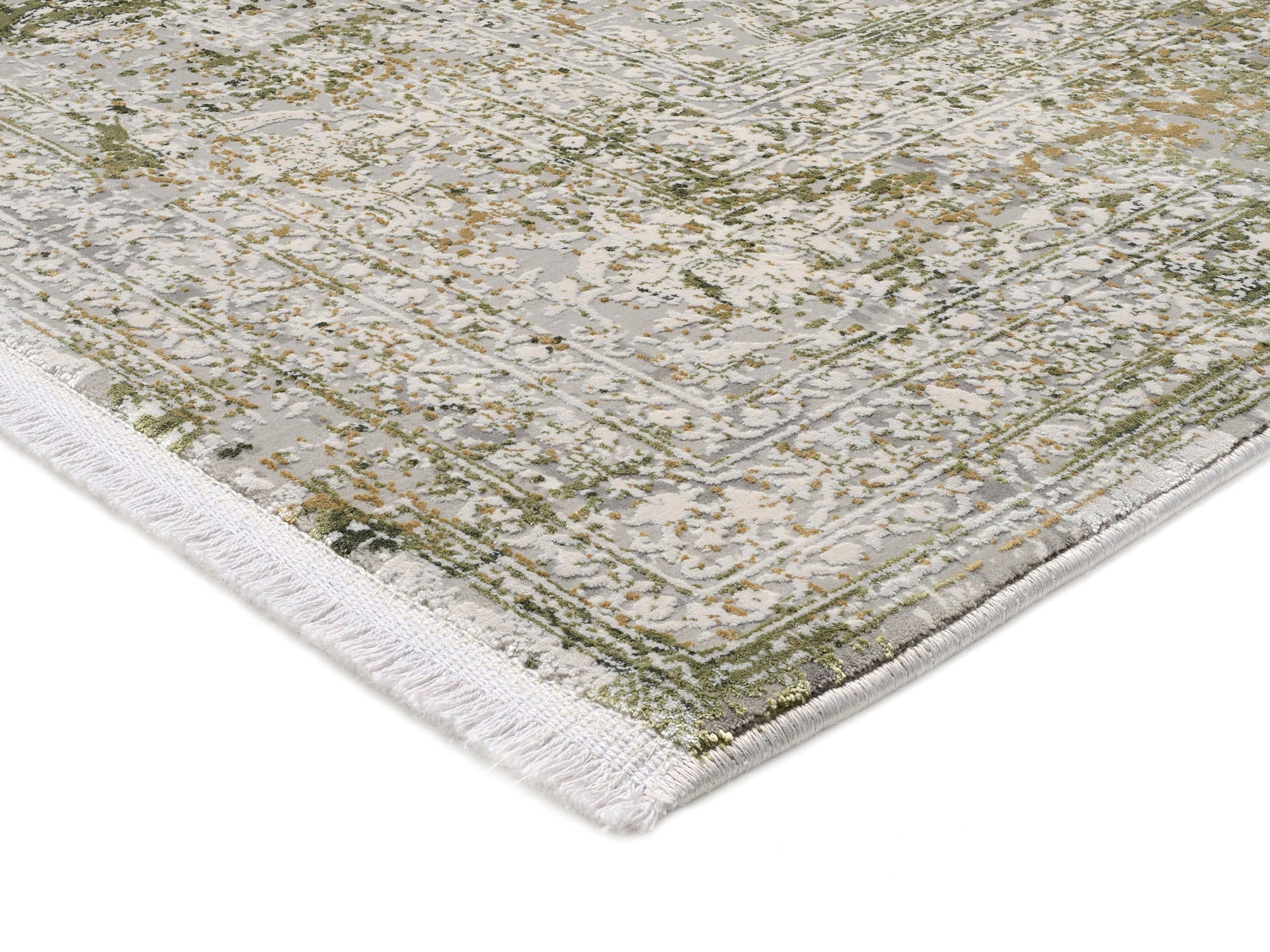 OCI DIE TEPPICHMARKE Teppich »BESTSELLER CAVA«, rechteckig, 8 mm Höhe, Glanz Viskose, mit Fransen, Hoch Tief Struktur, Vintage, Wohnzimmer