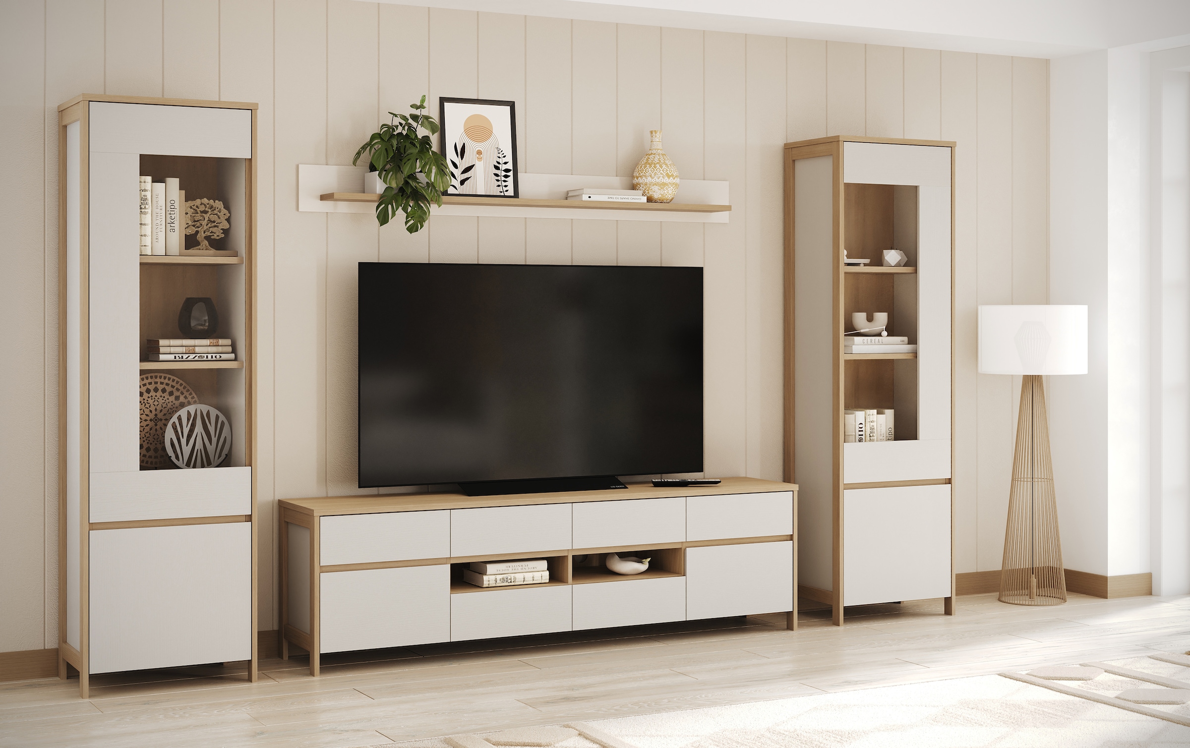 Home affaire Wandboard »Stranda, Wandregal im Scandi-Style, Wandhalter mit Ablagefläche«, vielseitig einsetzbares Hängeregal, in zwei Farben & Grössen verfügbar