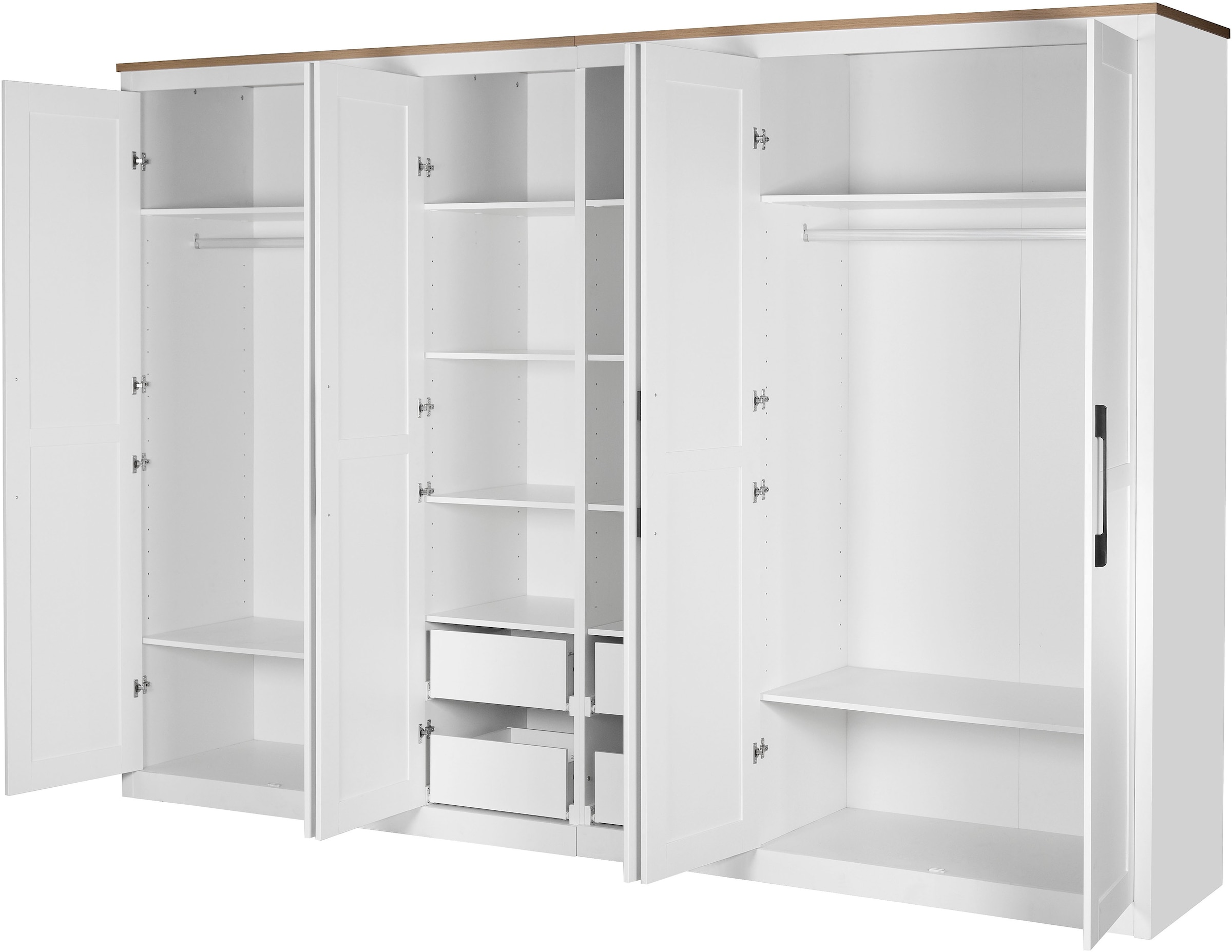 GOODproduct Kleiderschrank »Büsum Schlafzimmer Schrank mit 6 Türen« stabile robuste Bauweise mit optimaler Aufteilung  - Breite 3m,  Schlafzimmerschrank Landhaus Design Garderobe Schrank Bestseller