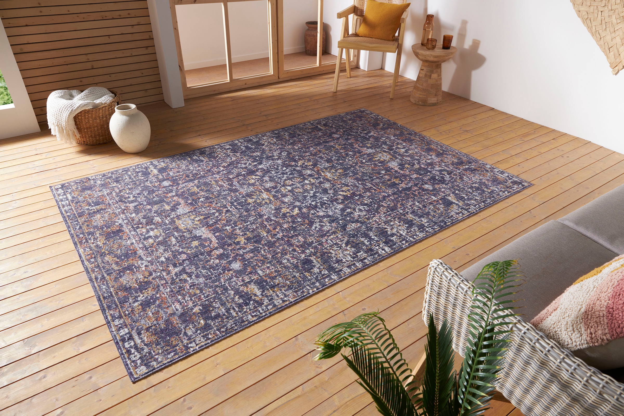 Image of NORTHRUGS Teppich "Sues" rechteckig 3 mm Höhe In-& Outdoor, Läufer, Wetterfest, Balkon, Wohnzimmer, Orient