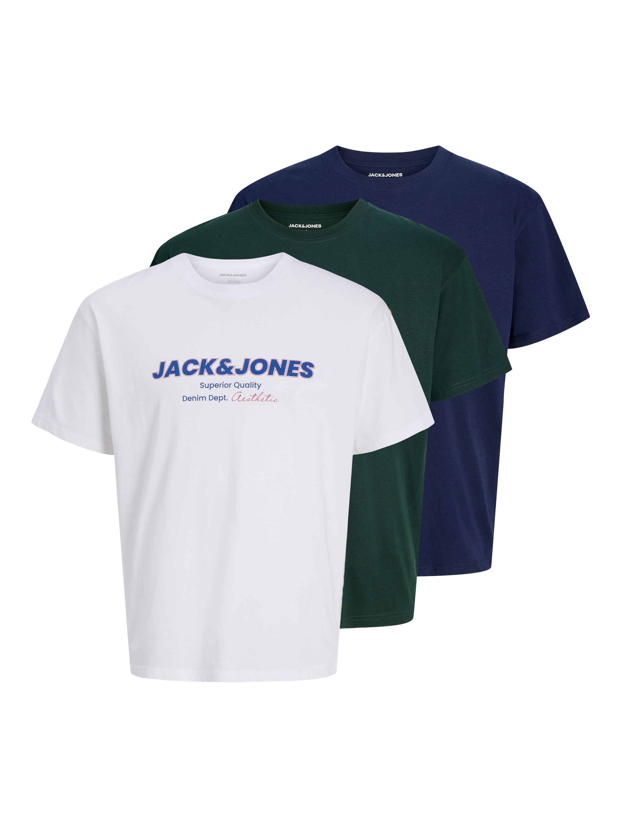Image of Jack & Jones Rundhalsshirt "JJABBO TEE SS CREW NECK 3PK MP" Packung, 3 Baumwolle, regular fit