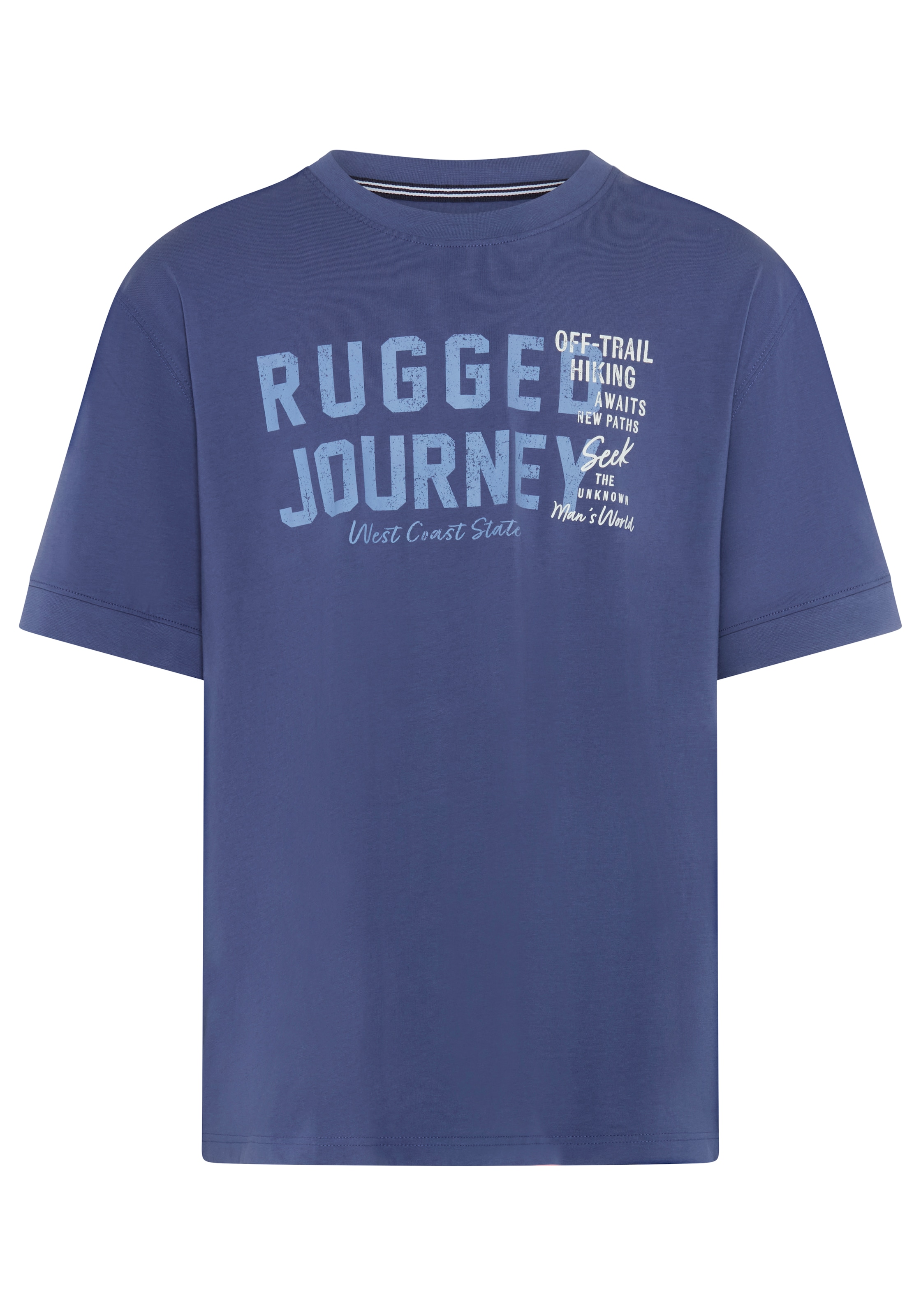 Man's World Plus Shirt à col rond »auch in Grosse Grössen bis Gr. 7XL Ärmel-Fit« Regular Fit, Kurzarm, mit Print, bedruckt, aus Single Jersey