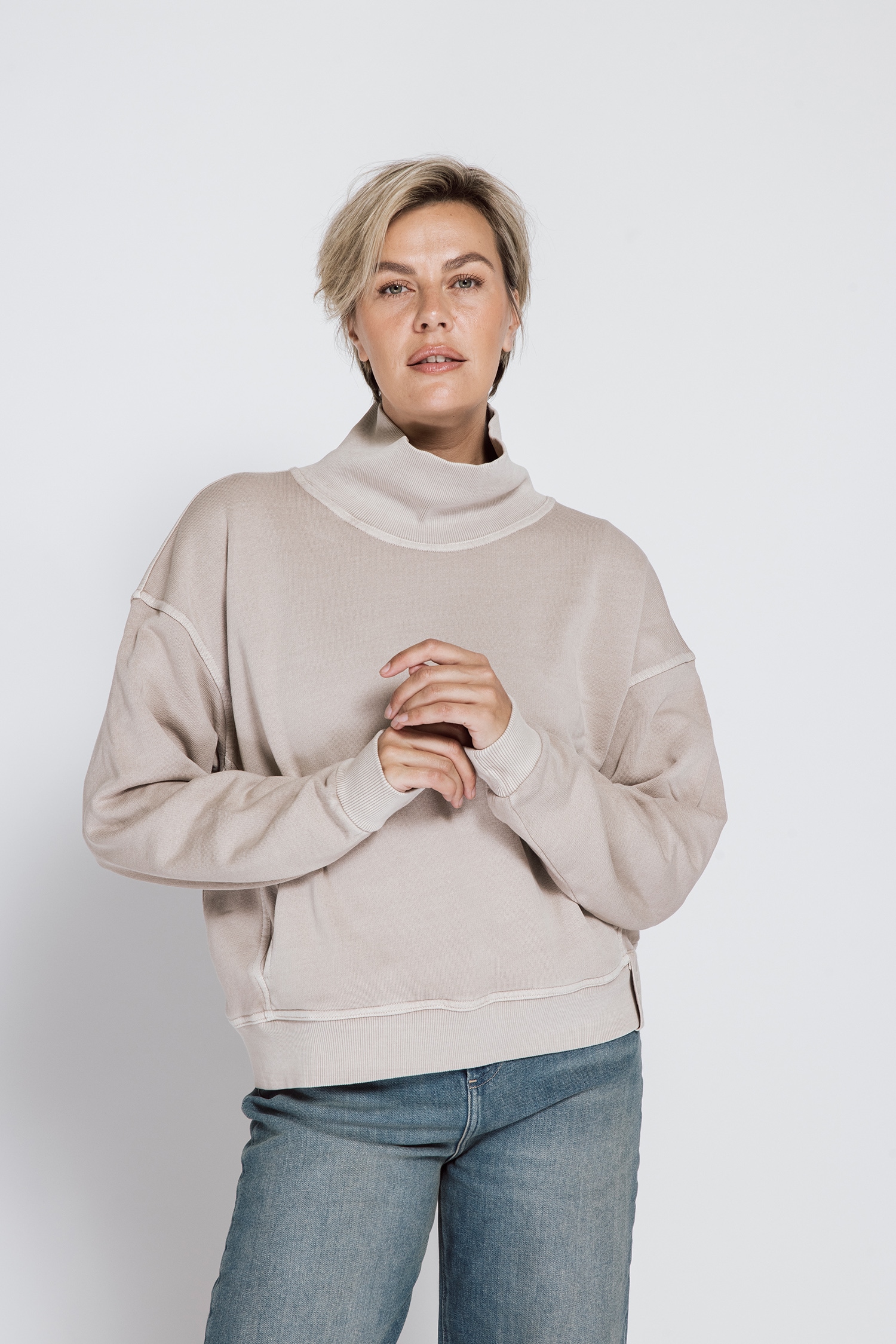 Image of Zhrill Sweater "LIV", mit hohem Stehkragen / Eingrifftaschen