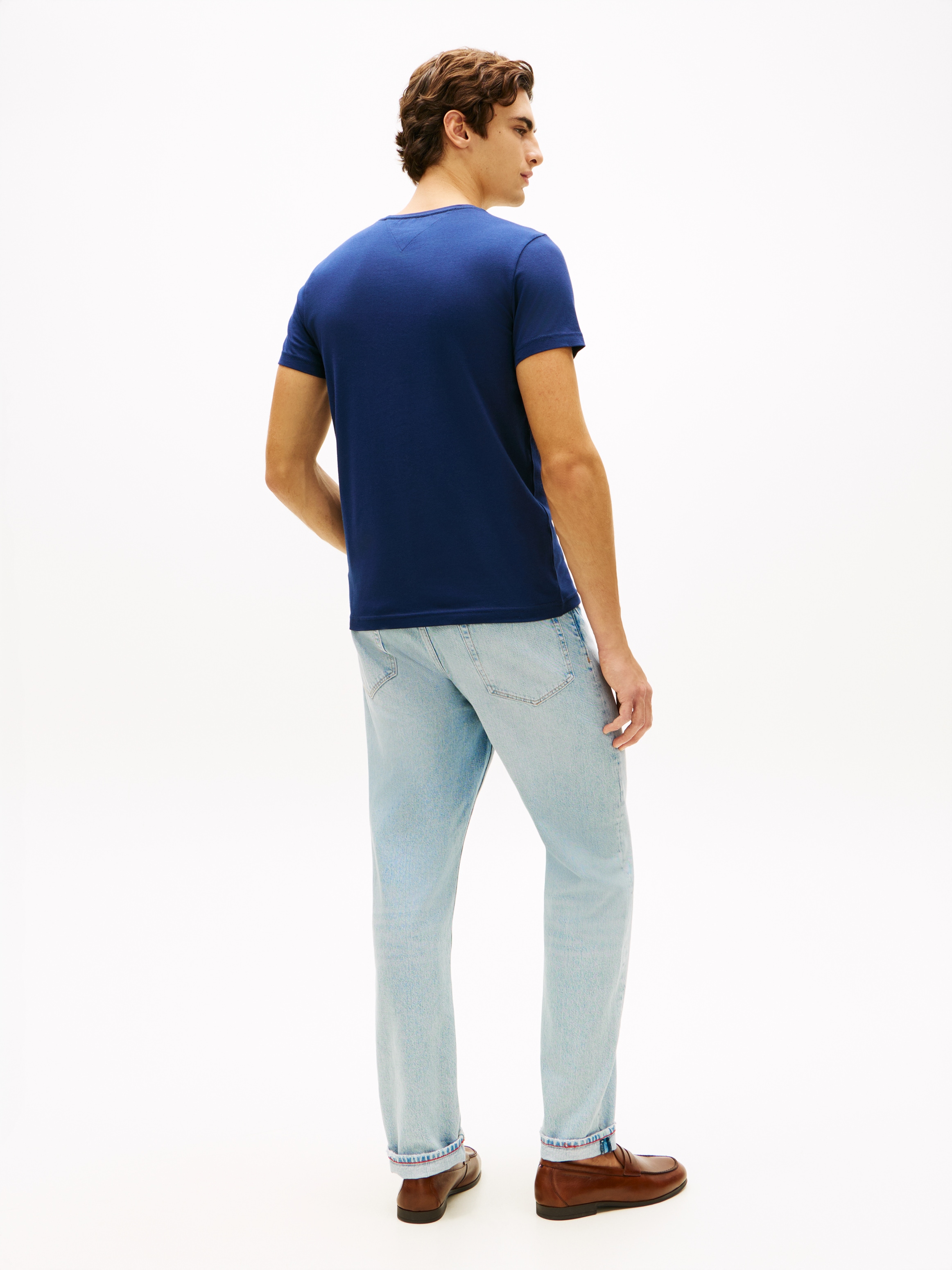 Tommy Hilfiger T-shirt »STRETCH SLIM FIT« unifarben, casual, slim fit, Baumwollmix, Rundhals