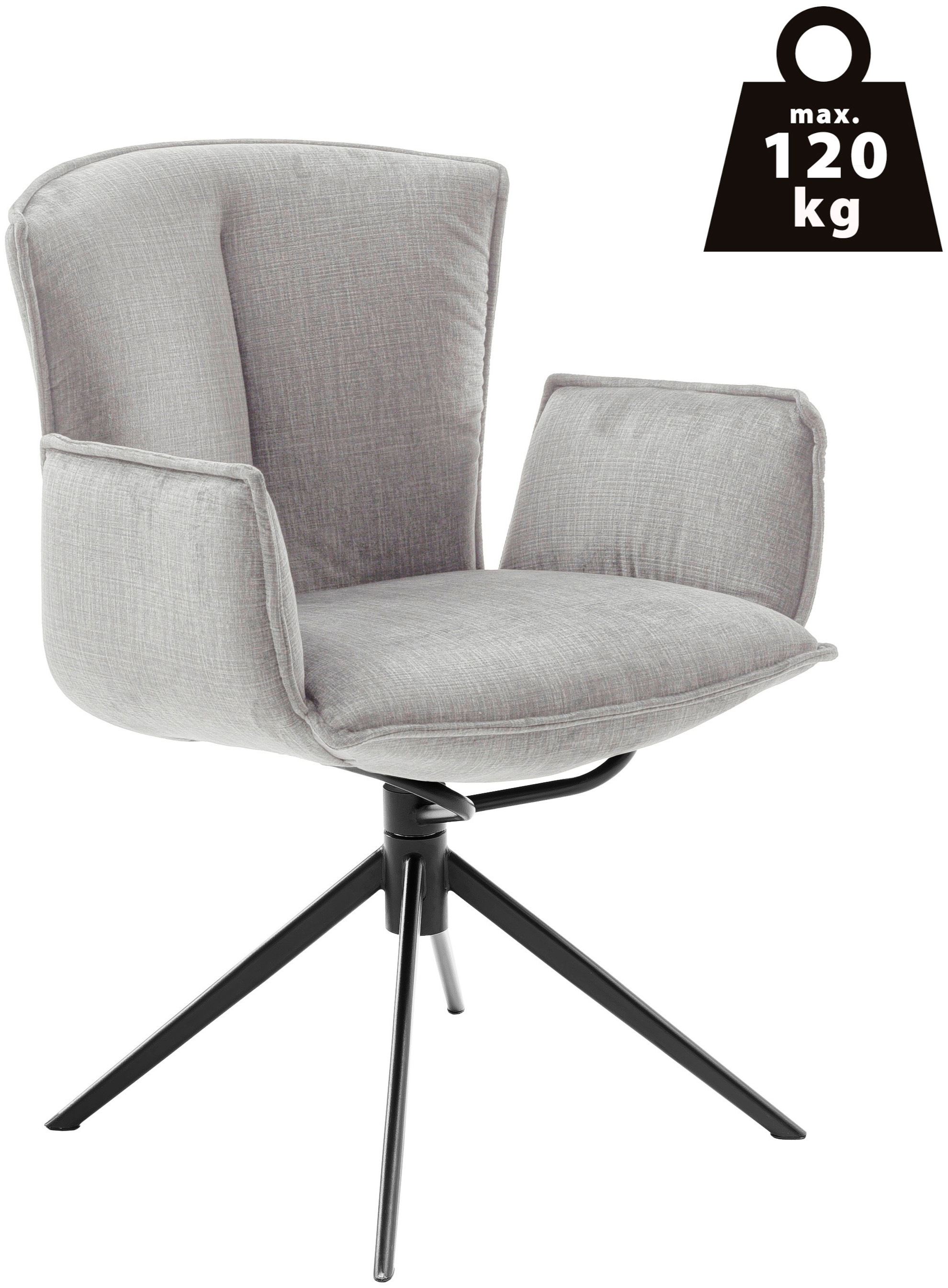 MCA furniture 4-Fussstuhl »NALON Esszimmerstuhl (2er Set) - Stuhl«, (Set), 2 St., Veloursstoff, 360° drehbar, Schwingfunktion, Metall, Veloursoptik, belastbar 120 kg