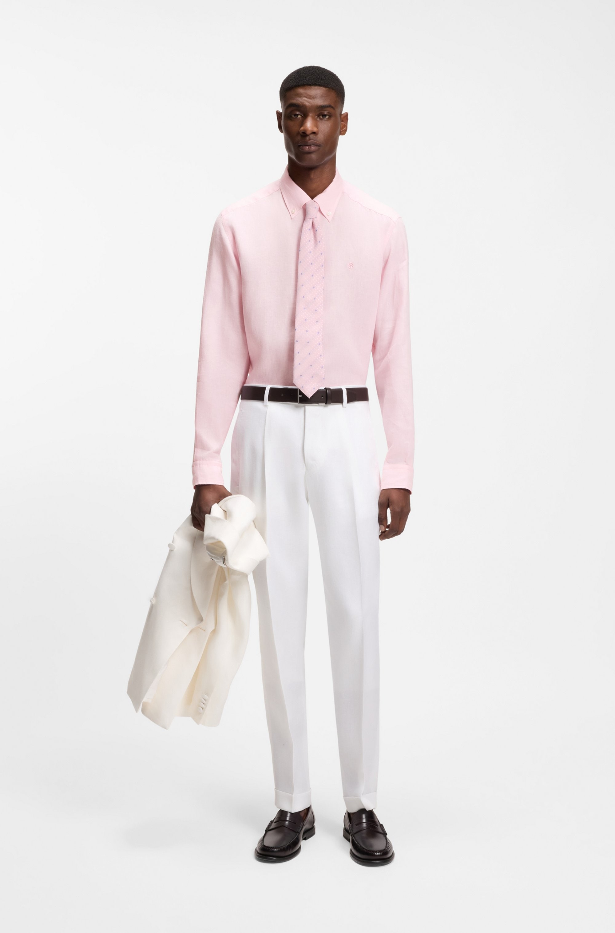 BOSS Leinenhemd »LIAM« mit Button-Down-Kragen, regular fit