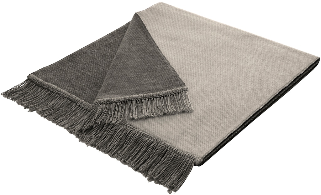 Image of Biederlack Sesselschoner "Cotton Cover Salt & Pepper" 50 x 200 cm (Breite x Länge), mit Fransen