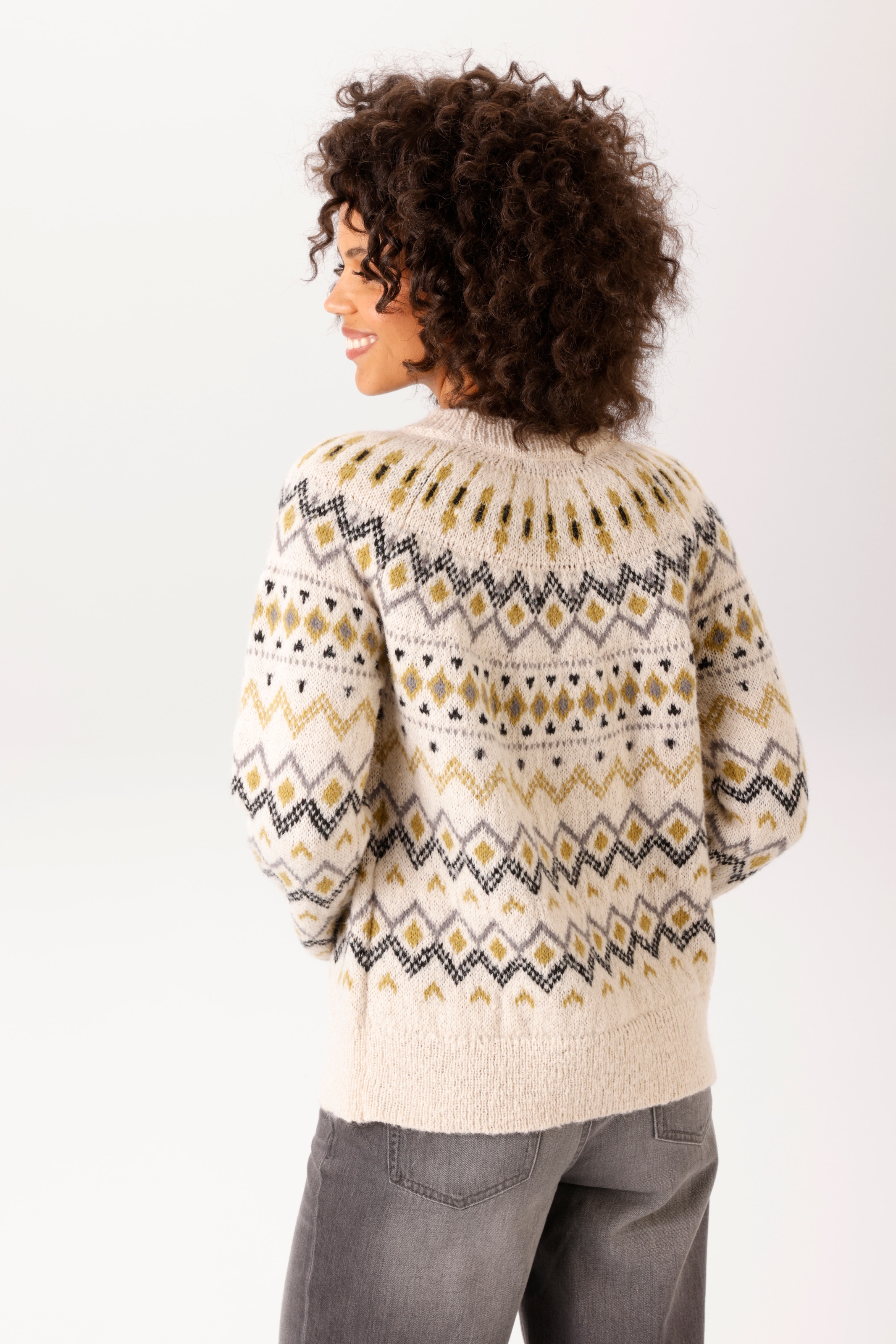 Aniston CASUAL Pull en tricot avec motif norvégien tendance - NOUVELLE COLLECTION