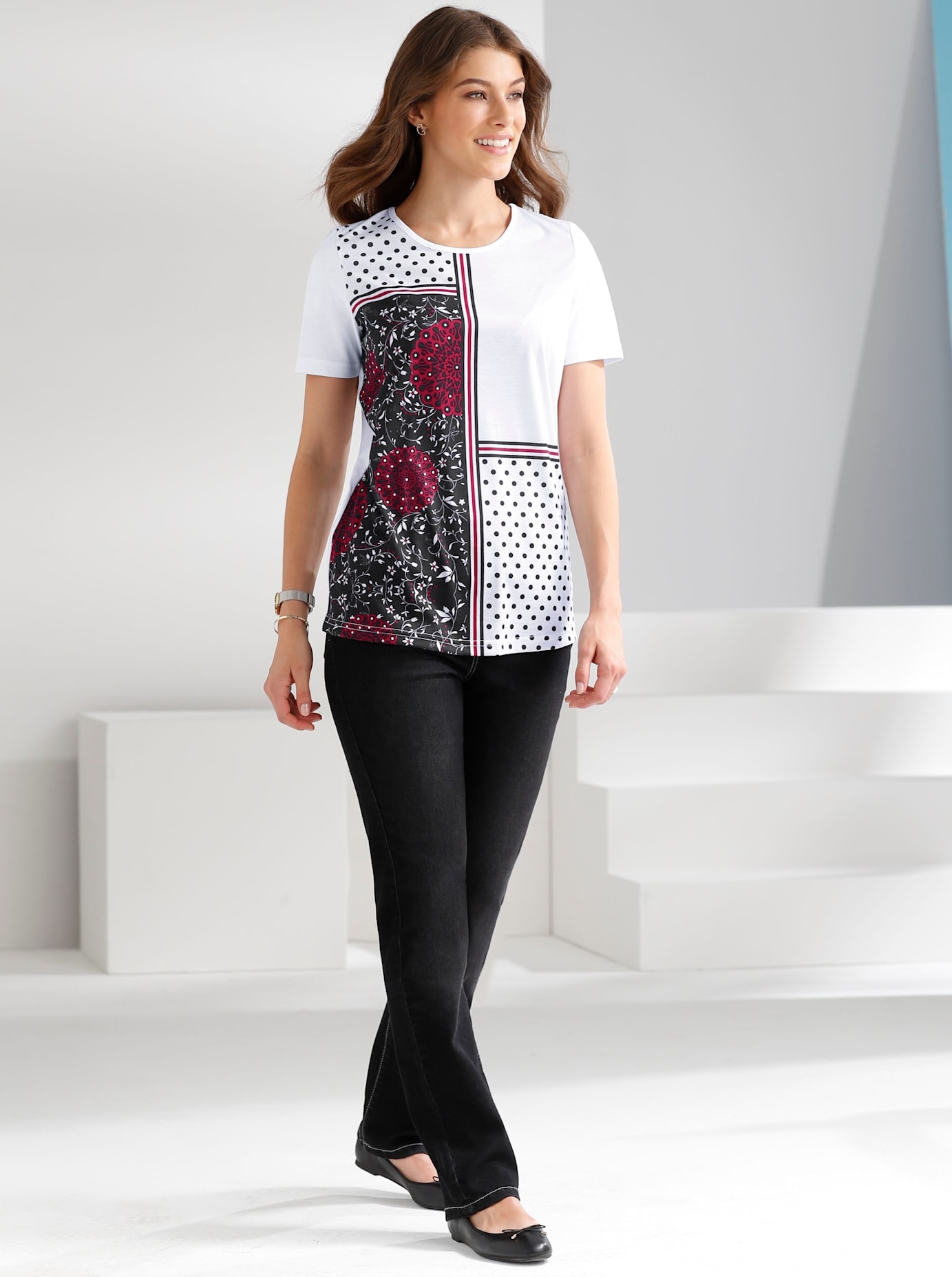 Classic Basics High-waist-Jeans, (1 tlg.)