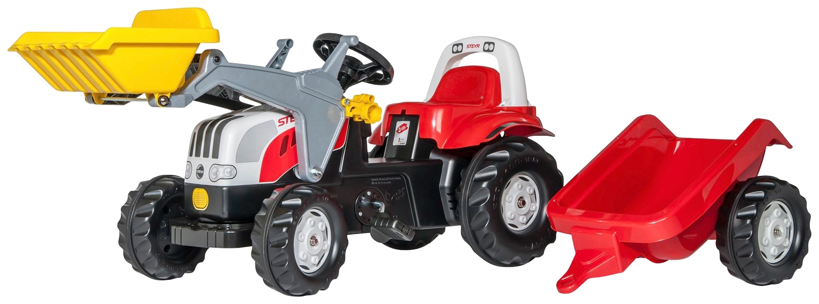 rolly toys® Tretfahrzeug »rollyKid, Steyr CVT 6165«, Traktor mit Trailer und Lader