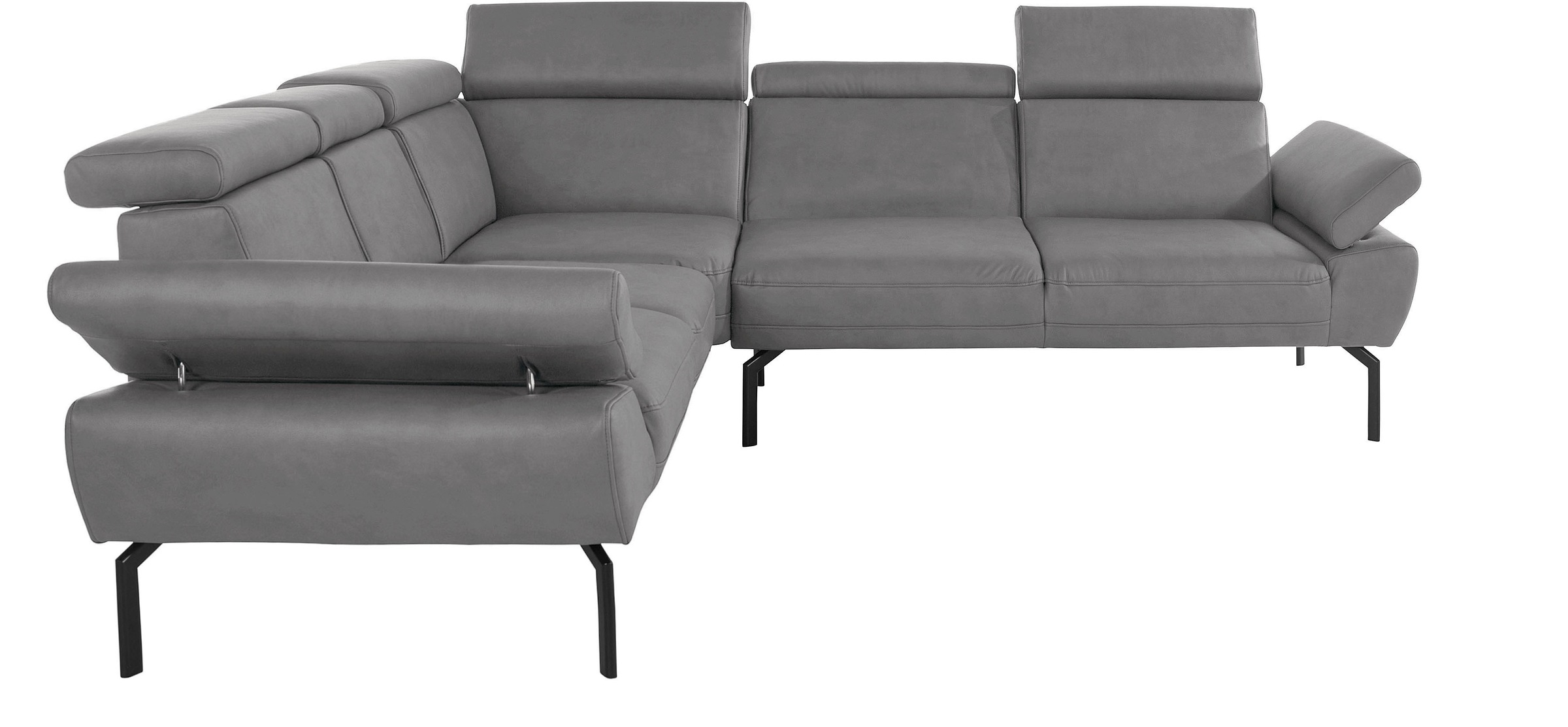 Image of Places of Style Ecksofa »Trapino Luxus«, kleine Longchair-Ecke, wahlweise mit Rückenverstellung, incl. Kopf- und Armteilverstellung, Luxus-Microfaser in Lederoptik fühlt sich an wie echtes Leder bei Ackermann Versand Schweiz