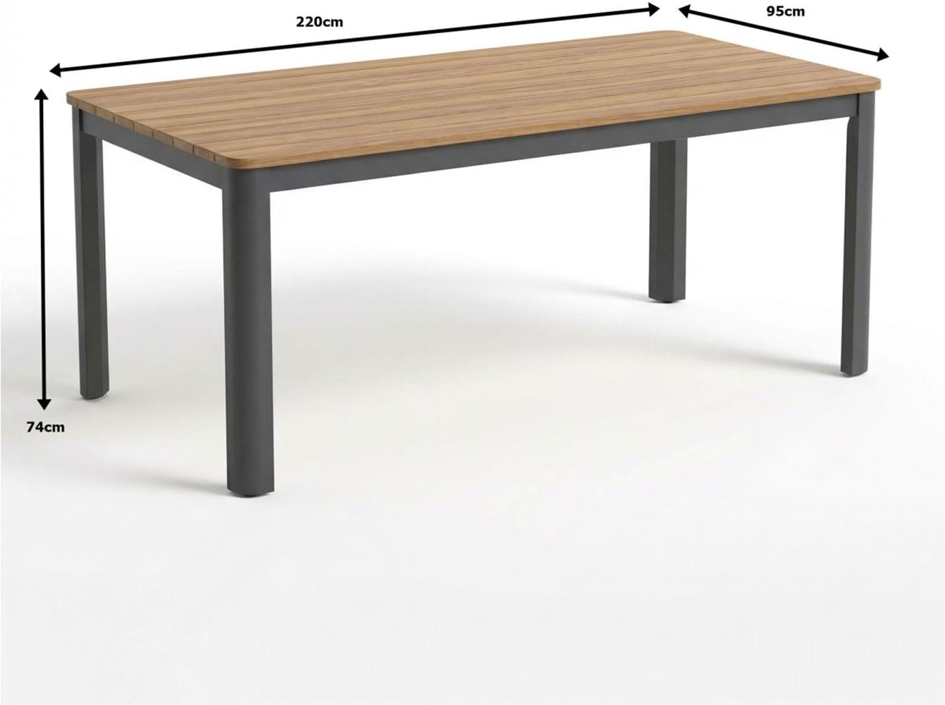 Ambiente Haus Esstisch »Garten Esstisch Alu 220x95cm - grau« 1 Stk. tlg.