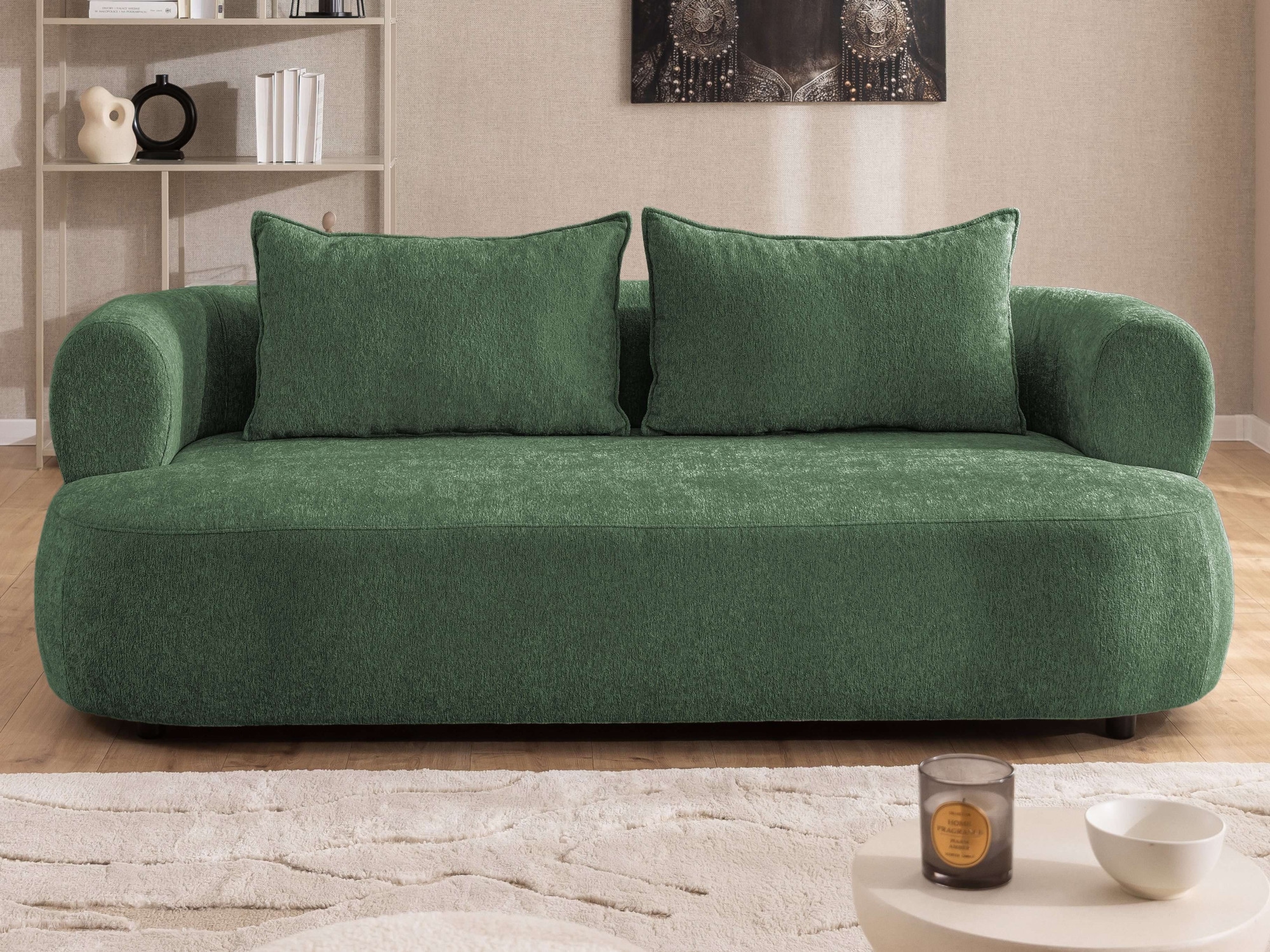 Home affaire 3-Sitzer »LUSSAC 3-Sitzer Design-Sofa mit Zierkissen, Masse B/T/H: 202/123/78 cm« hoher Sitzkomfort und modernes Design, Sofa ohne Bettfunktion