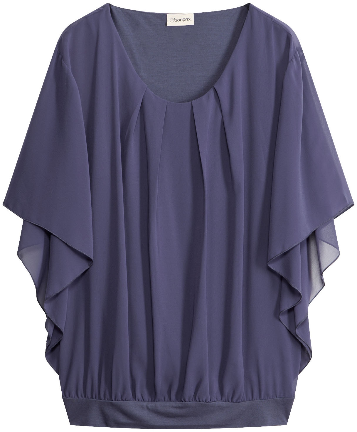 bonprix Chiffonbluse »Chiffonbluse mit Untertop« Oversize-Passform, für festliche Anlässe, mit elastischem Bund