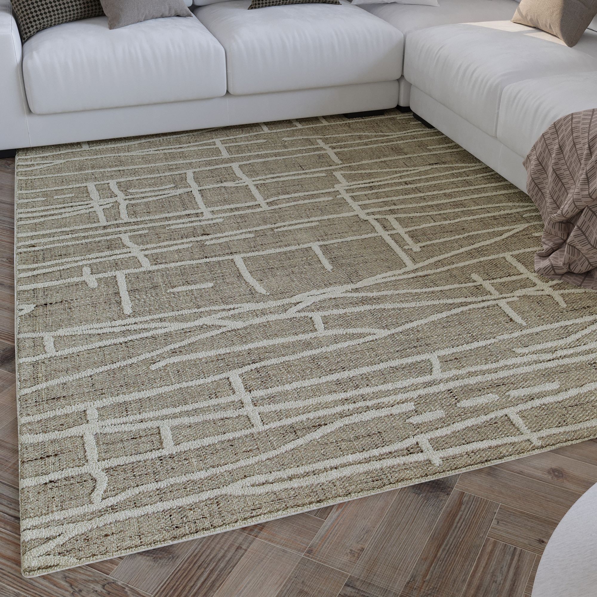 Image of Wecon home Teppich "Hamptons TWENTYFIVE" rechteckig 10 mm Höhe Läufer. Kurzflor, Wohnzimmer, Schlafzimmer, elegant, robust, abstrakt