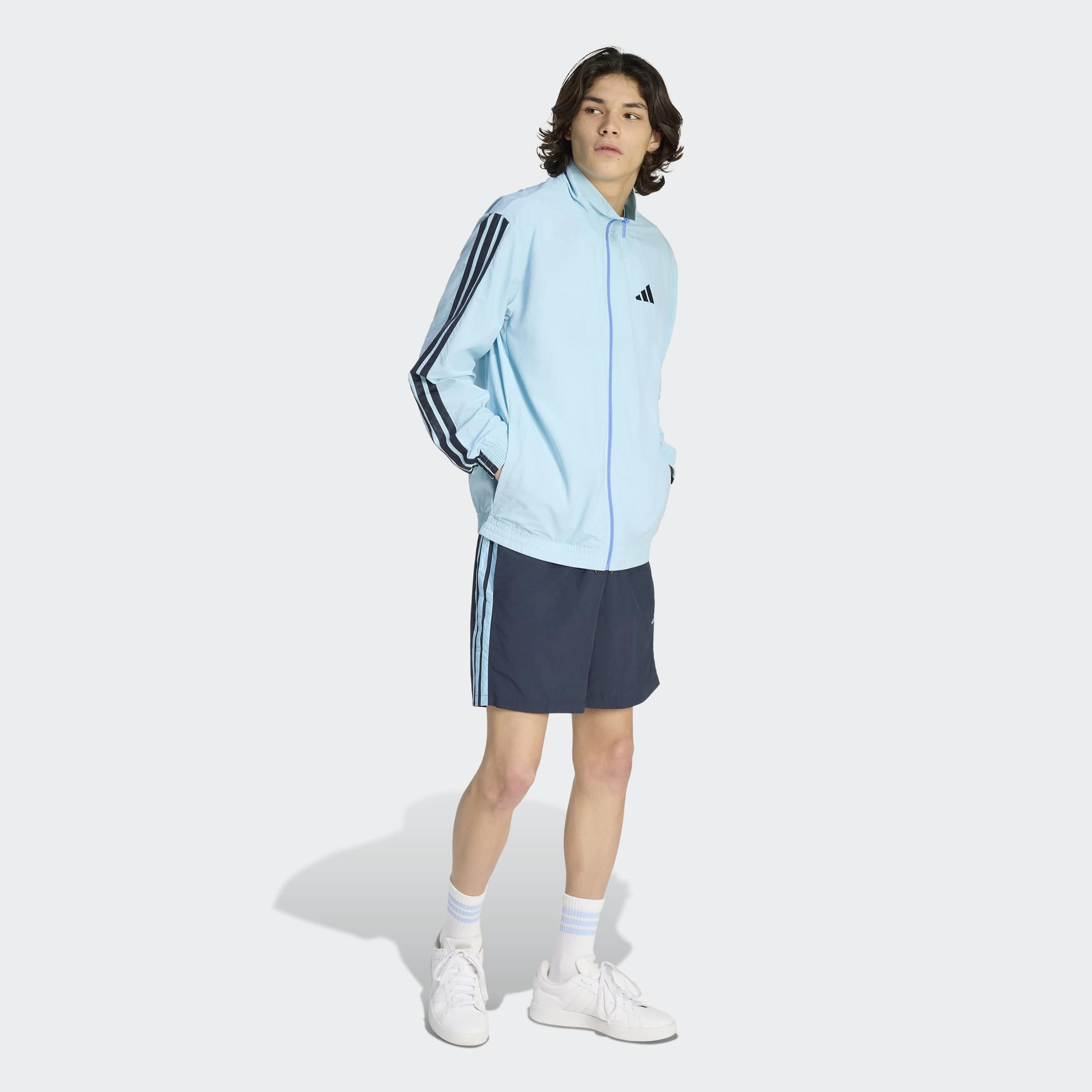 adidas Sportswear Pull à col roulé »ESSENTIALS TRACK, 3-STREIFEN, GEWEBT«
