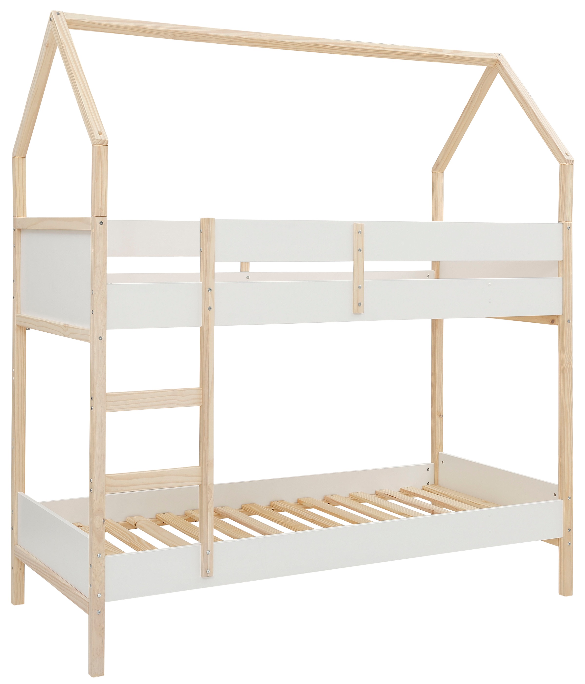 Image of Lüttenhütt Etagenbett »Janne«, aus schönem massivem Kiefernholz, Etagenbett, in einer Haus-Optik Form, inklusive praktischer massiver Holzleiter, in verschiedenen Farbvarianten erhältlich, Liegefläche 90x200 cm bei Ackermann Versand Schweiz