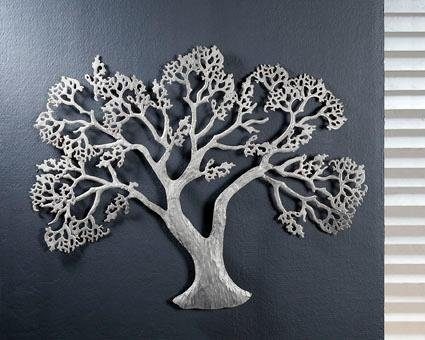 aus Metall, Wohnzimmer GILDE dekorativ kaufen Wanddekoobjekt »Wandrelief Baum, Esszimmer silber«, & im Wanddeko,