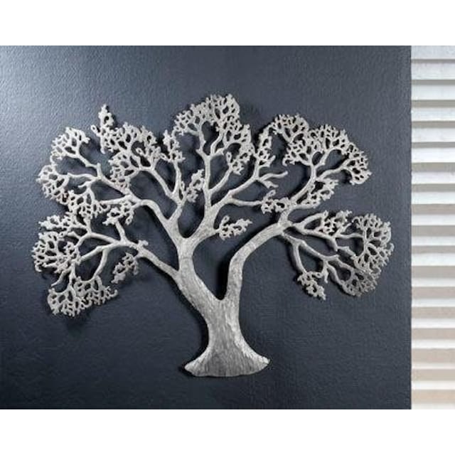GILDE Wanddekoobjekt »Wandrelief Baum, silber«, Wanddeko, aus Metall,  dekorativ im Esszimmer & Wohnzimmer kaufen