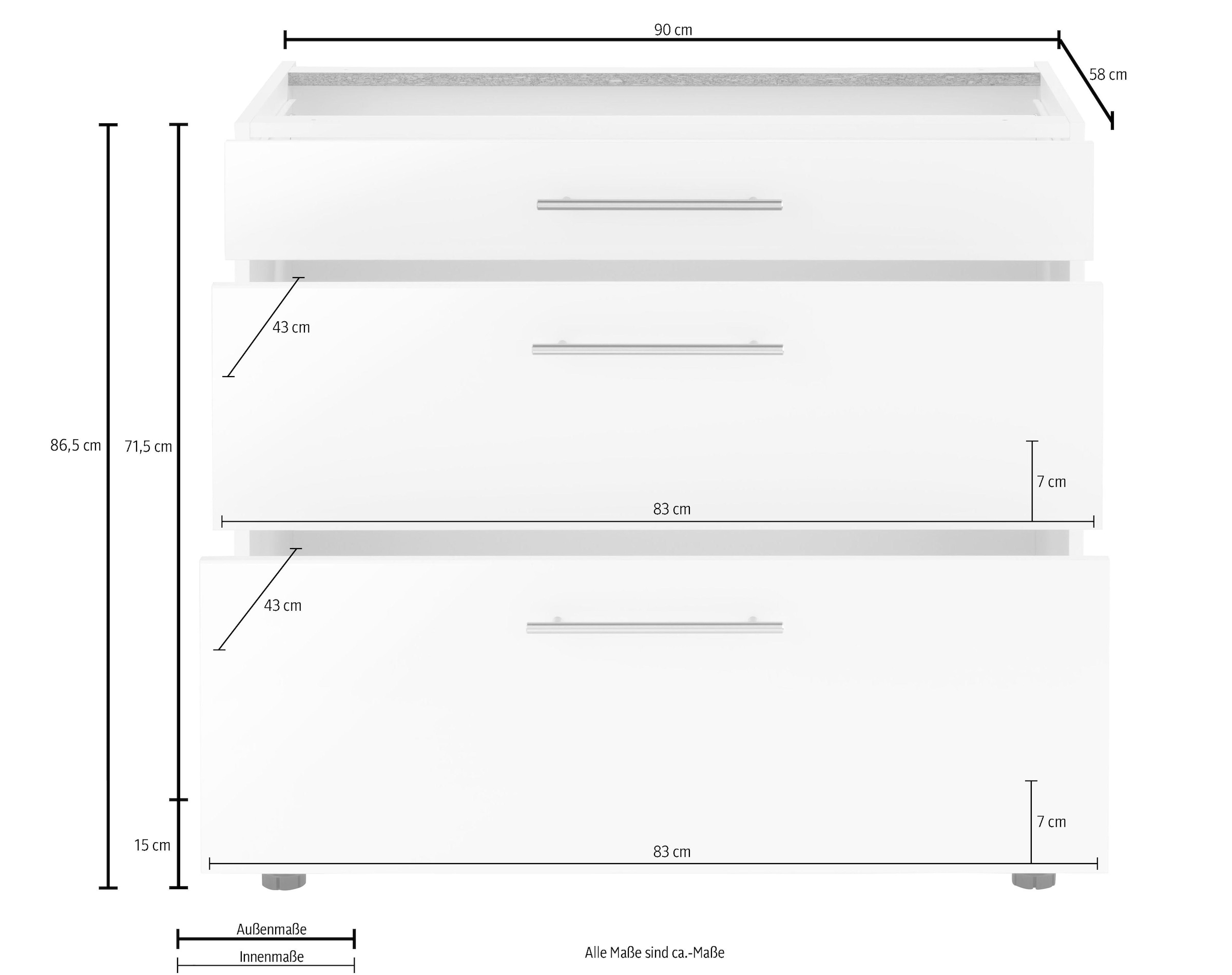 wiho Küchen Unterschrank »Ela«, Breite 90 cm, mit Soft-Close-Funktion  günstig kaufen