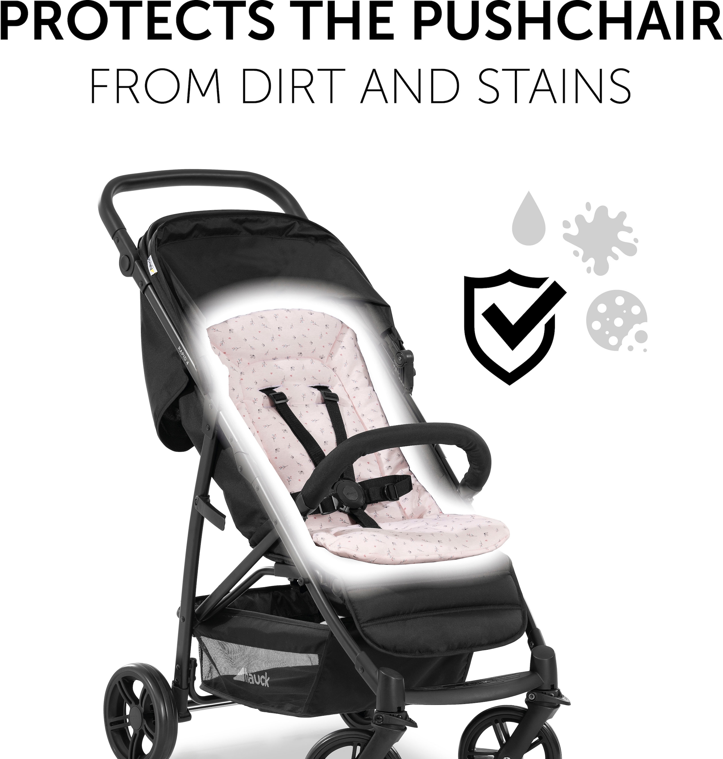 Hauck Housse de siège de poussette »Seat Liner, Flowers Rose« auch für Buggys geeignet