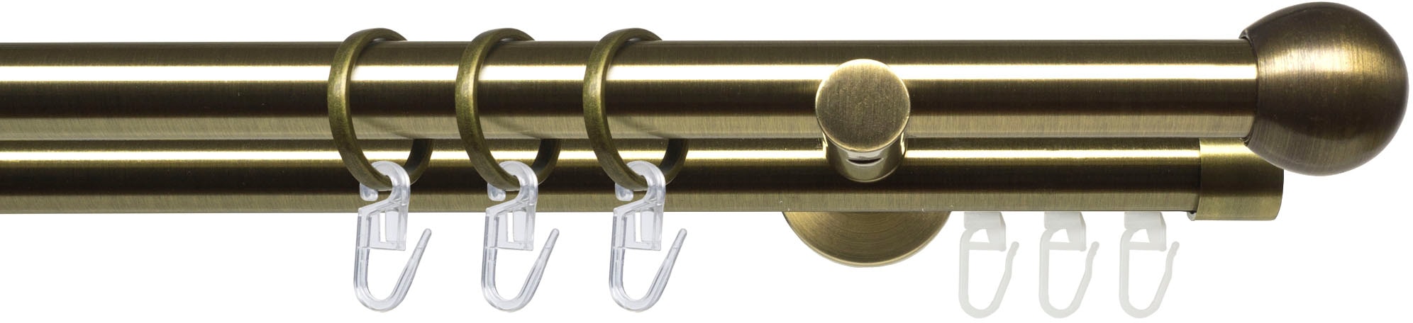 Image of Liedeco Gardinenstange "Stilgarnitur 20 mm Blues Kugel" Ø 2 mm 2 läufig-läufig Fixmass Gardinenstange Komplett