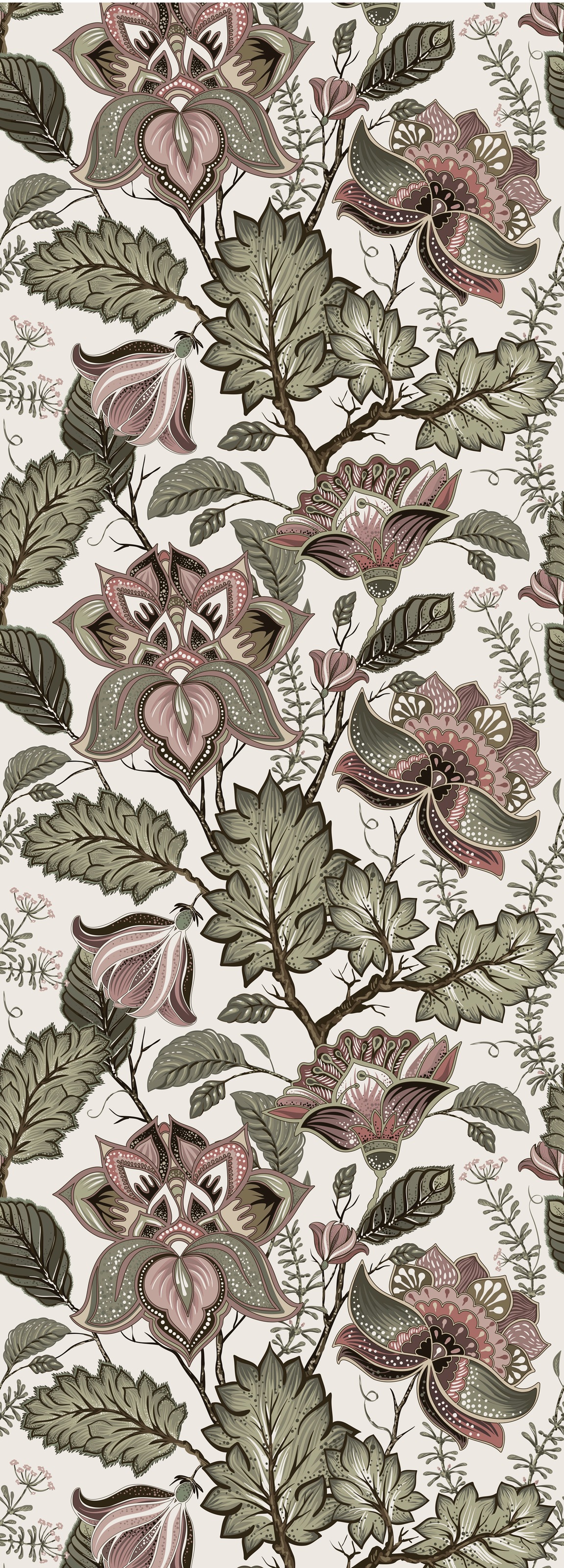 Image of queence Vinyltapete "Kayla" Motiv bedruckt botanisch floral gemustert natürlich glatt 90x250cm, selbstklebend, kinderleichte Anbringung, Sticker