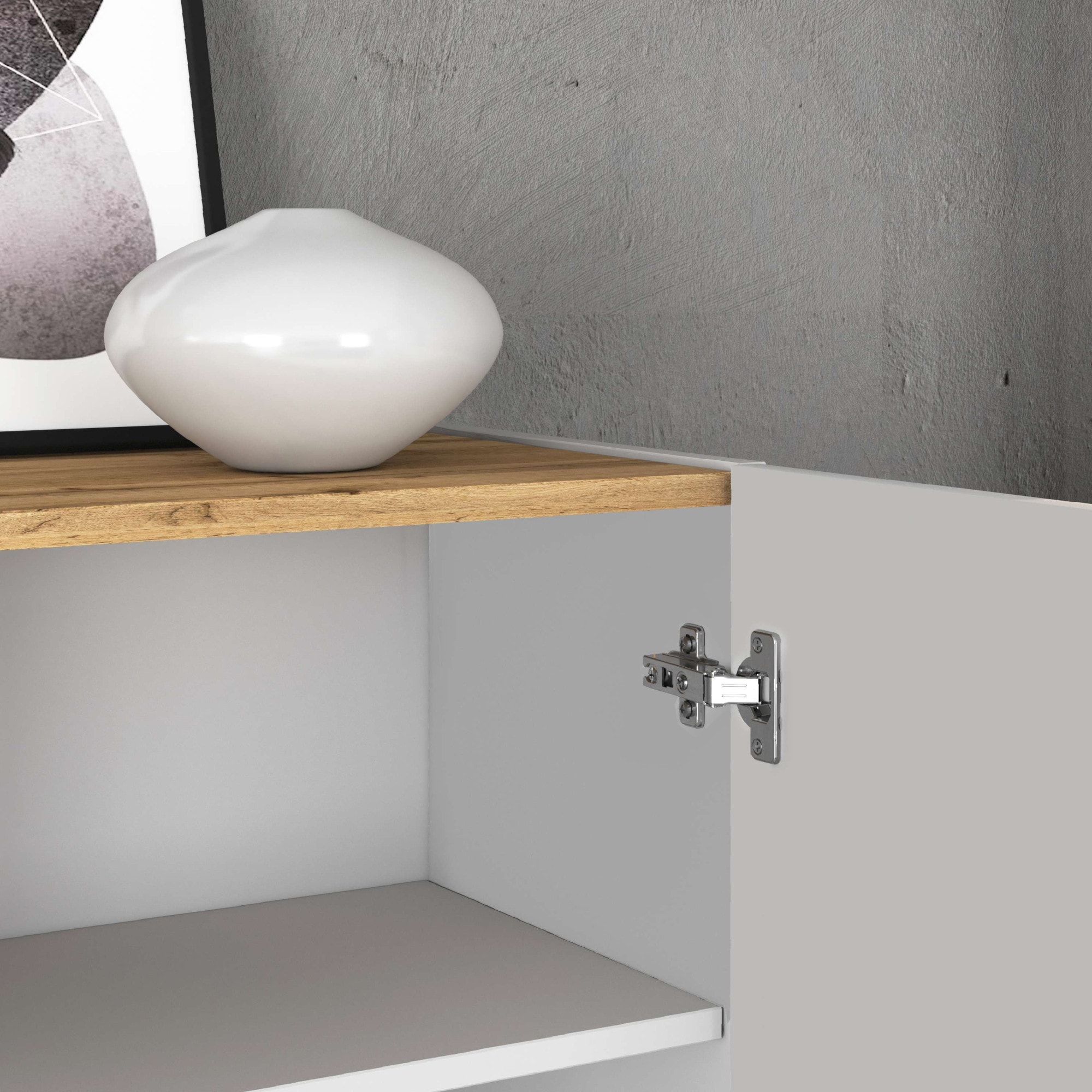 INOSIGN Sideboard »GARDA Sideboard,Kommode, Schrank, Kredenz Grifflos mit Push to Open«, (1 St.), 4 Türen, 2 Schubladen, grifflos Breite 200 cm